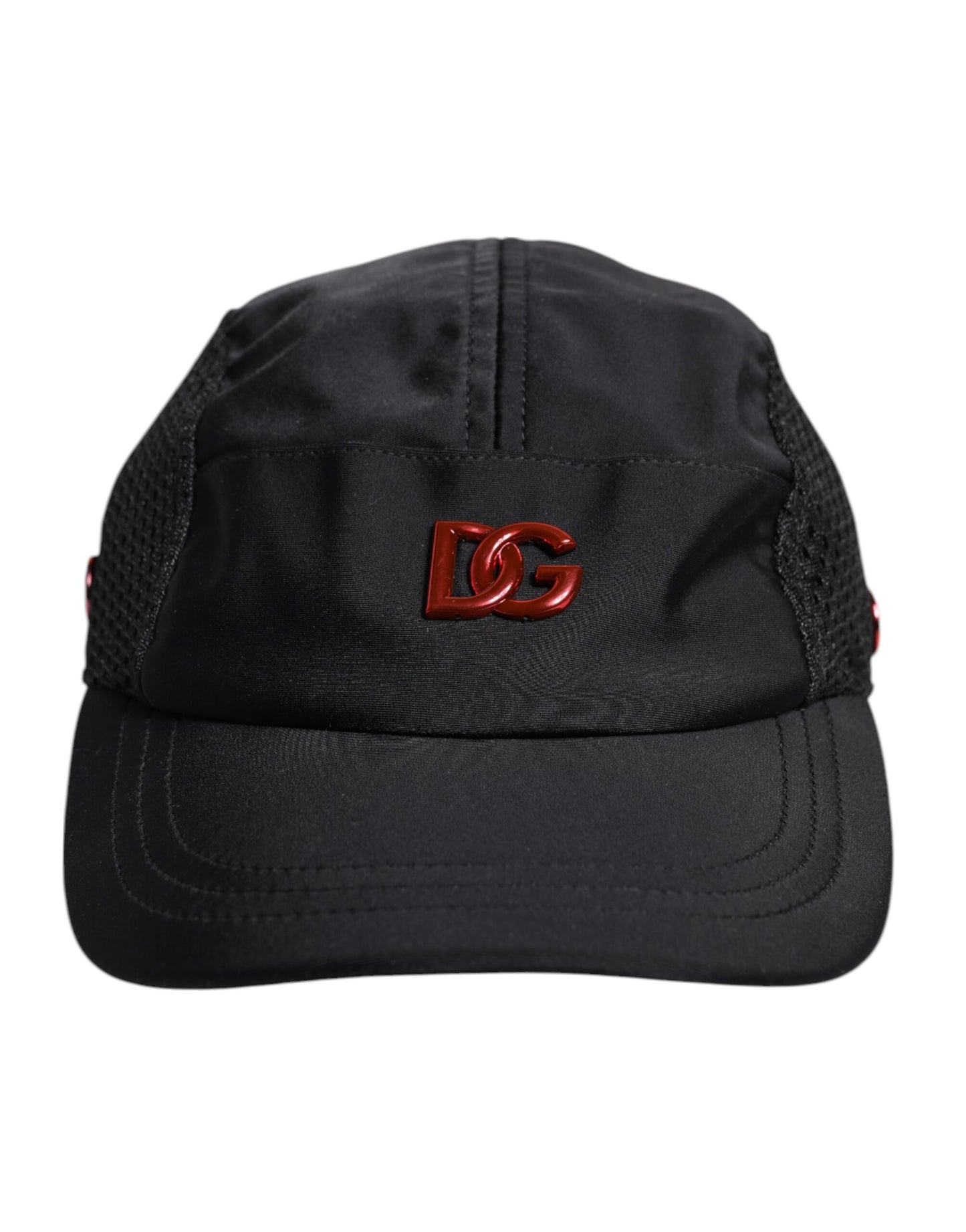 Dolce & Gabbana Black Nylon DG Logo 6 Panels Baseball Cap schwarz