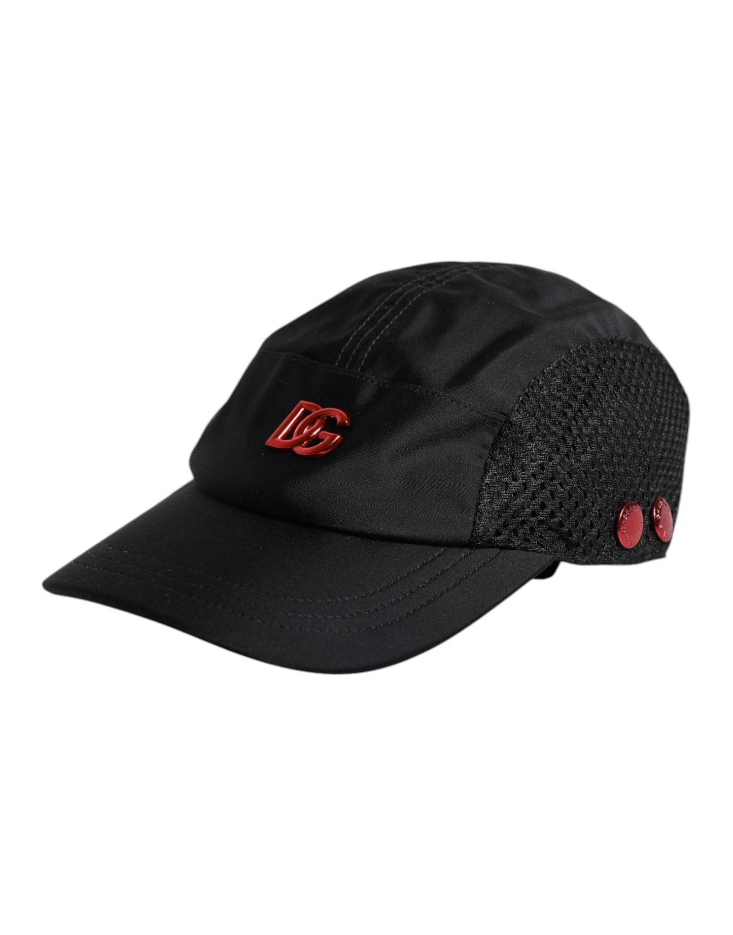 Dolce & Gabbana Black Nylon DG Logo 6 Panels Baseball Cap schwarz