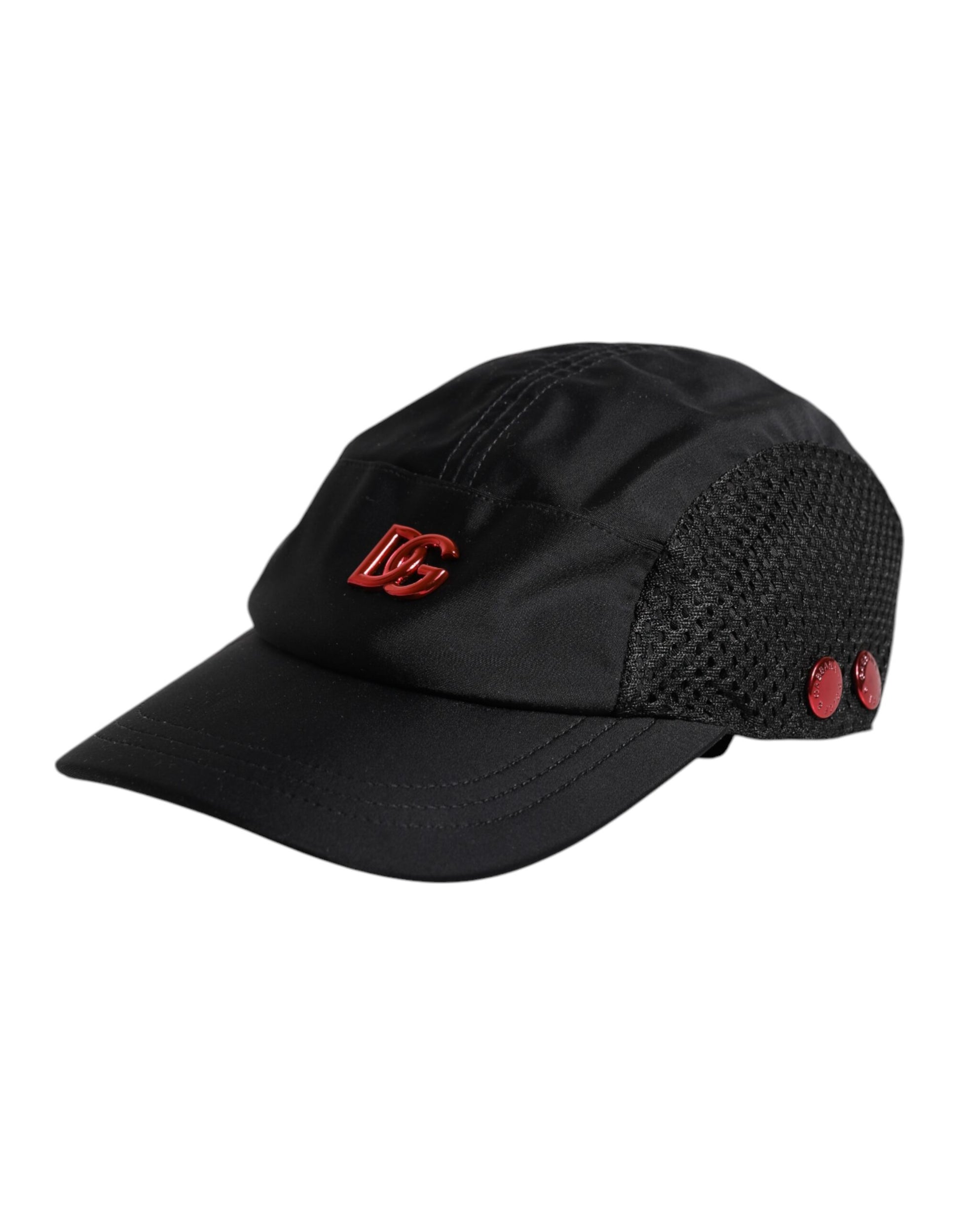 Dolce & Gabbana Black Nylon DG Logo 6 Panels Baseball Cap schwarz
