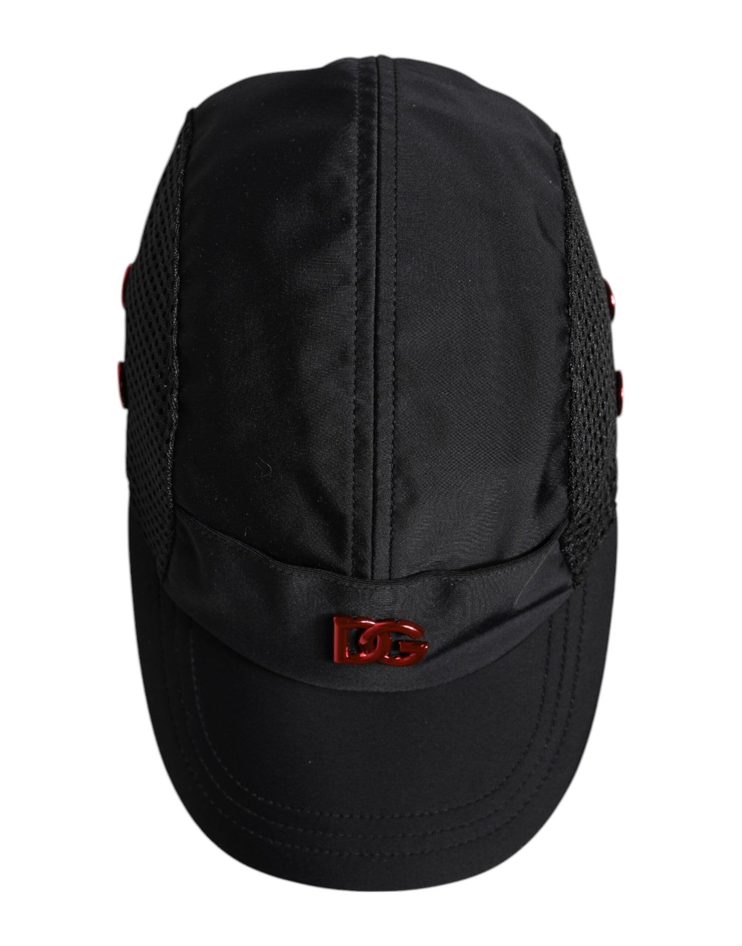 Dolce & Gabbana Black Nylon DG Logo 6 Panels Baseball Cap schwarz