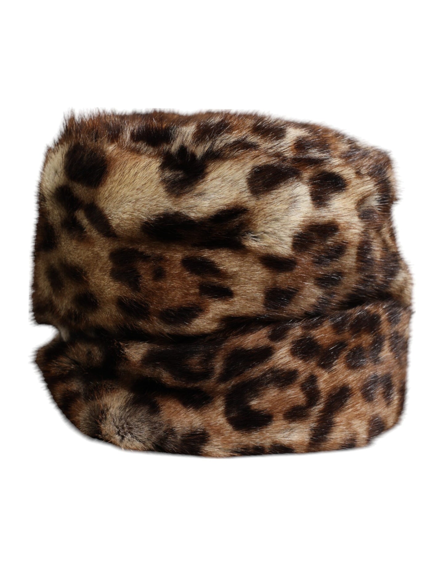 Dolce & Gabbana Brown Leopard Faux Fur Women Bucket Hat Curated Luxury Accessories by Orvyn