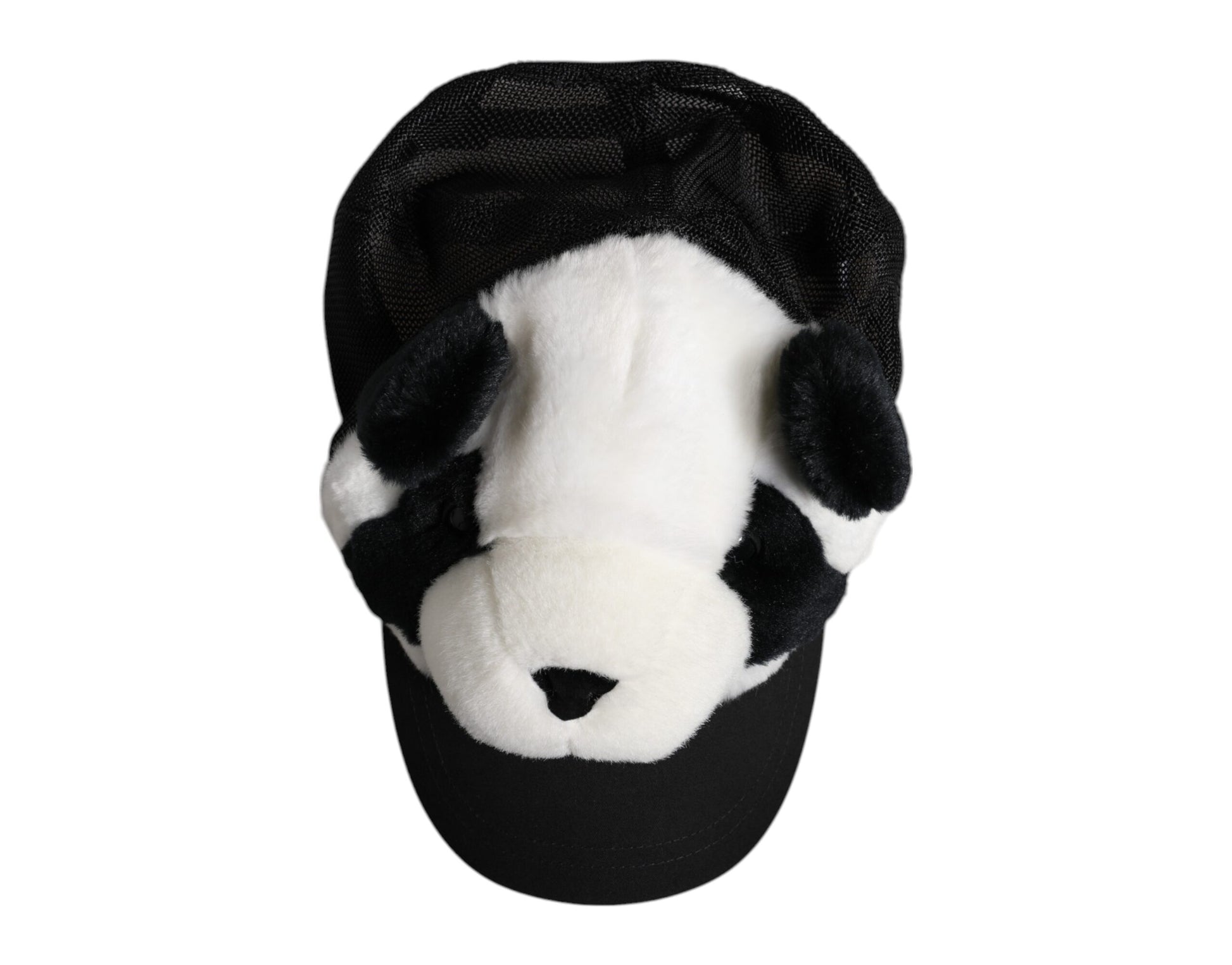 Dolce & Gabbana Black White Panda Fur Women Baseball Cap Curated Luxury Accessories by Orvyn
