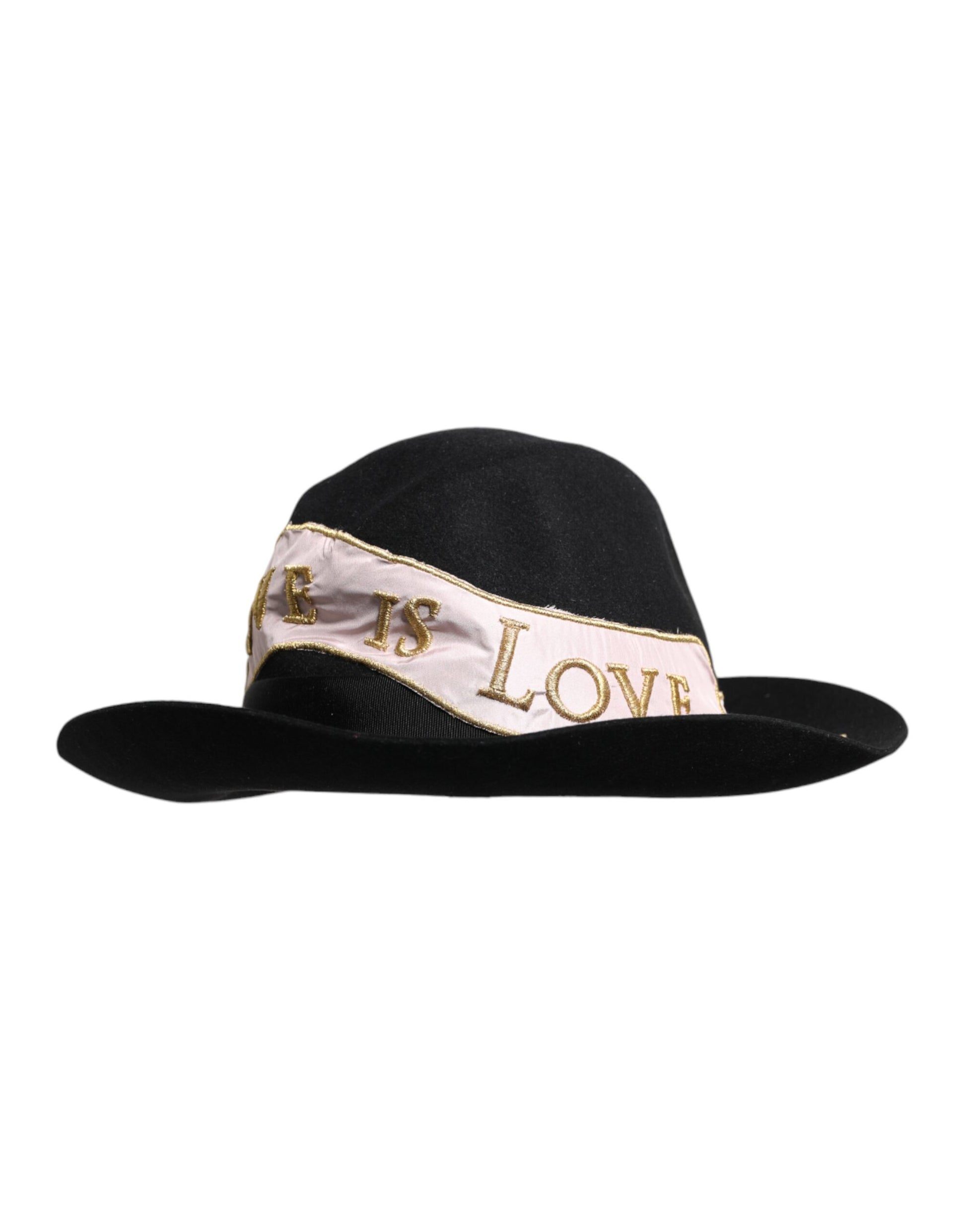 Dolce & Gabbana Black Logo Embroidered Women Wide Brim Hat Curated Luxury Accessories by Orvyn