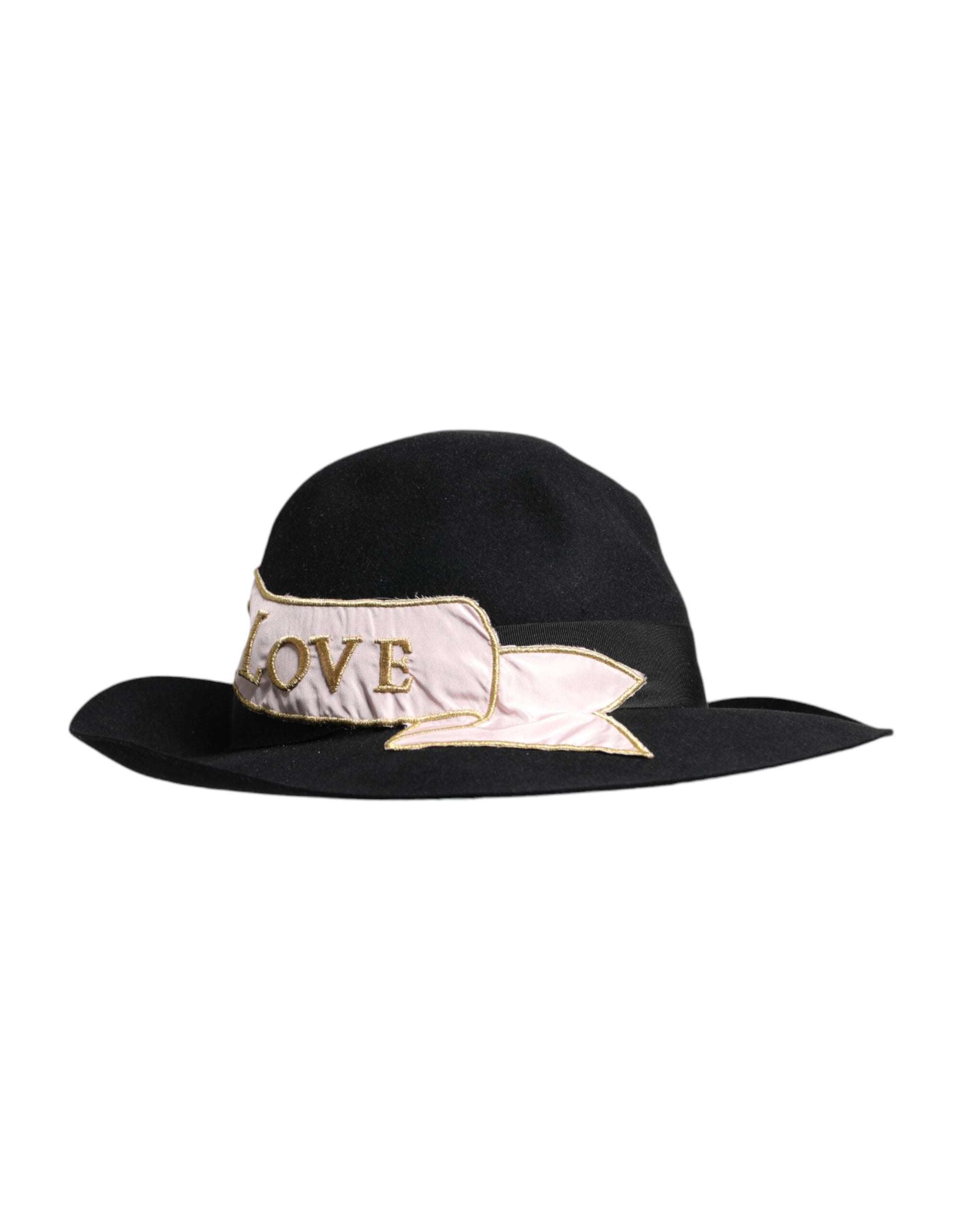 Dolce & Gabbana Black Logo Embroidered Women Wide Brim Hat Curated Luxury Accessories by Orvyn