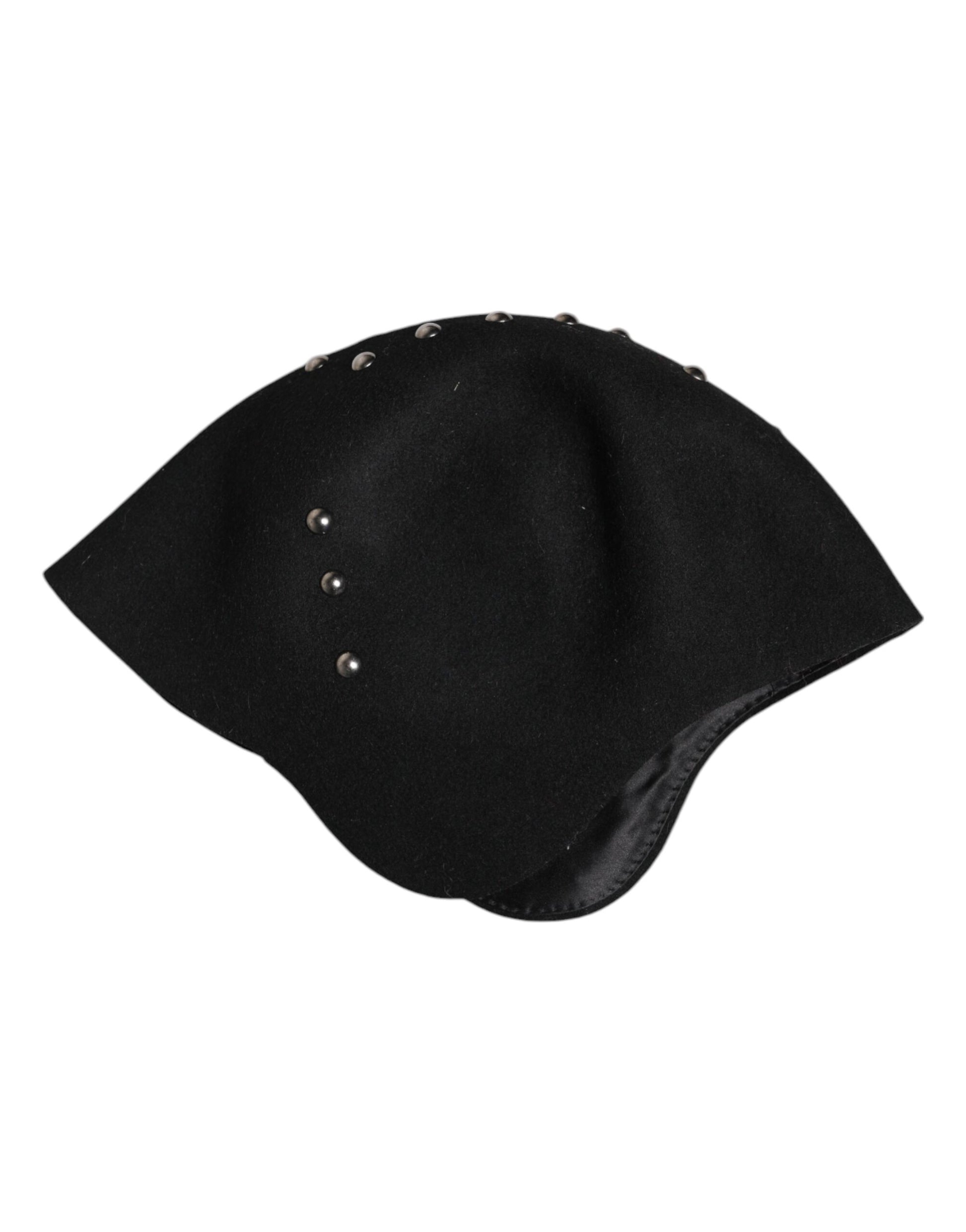 Dolce & Gabbana Black Wool Multicolor Embellished Cloche Hat Curated Luxury Accessories by Orvyn