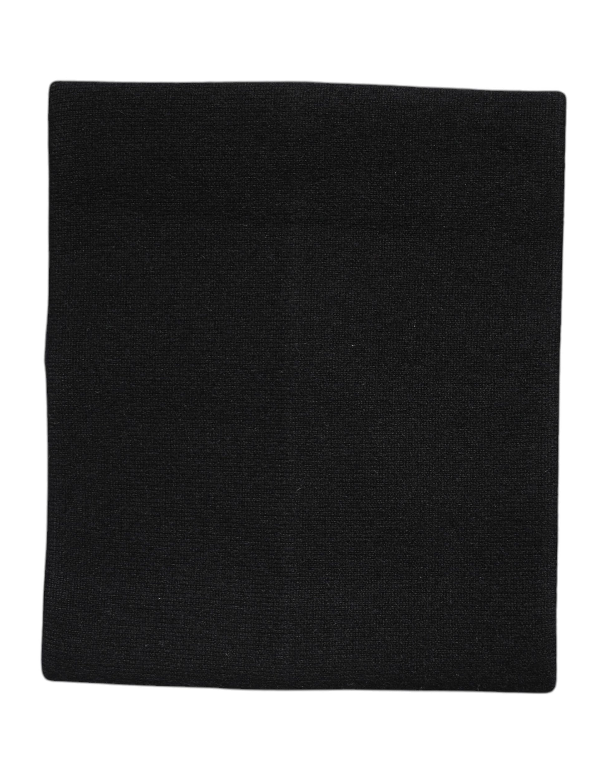 Dolce & Gabbana Black Cashmere Knitted Neck Warmer Foulard Scarf Curated Luxury Accessories by Orvyn