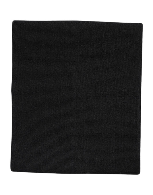 Dolce & Gabbana Black Cashmere Knitted Neck Warmer Foulard Scarf Curated Luxury Accessories by Orvyn