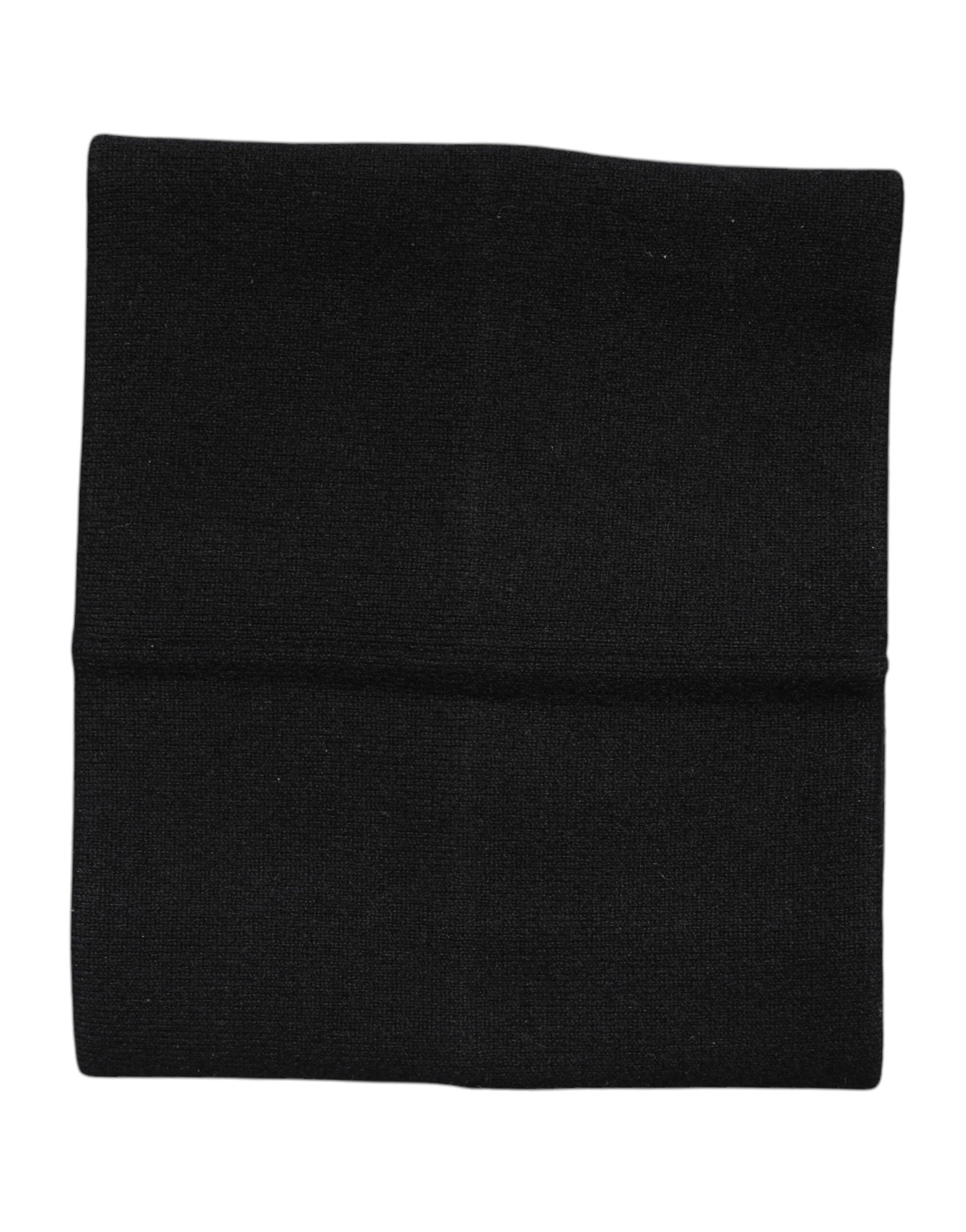 Dolce & Gabbana Black Cashmere Knitted Neck Warmer Foulard Scarf Curated Luxury Accessories by Orvyn