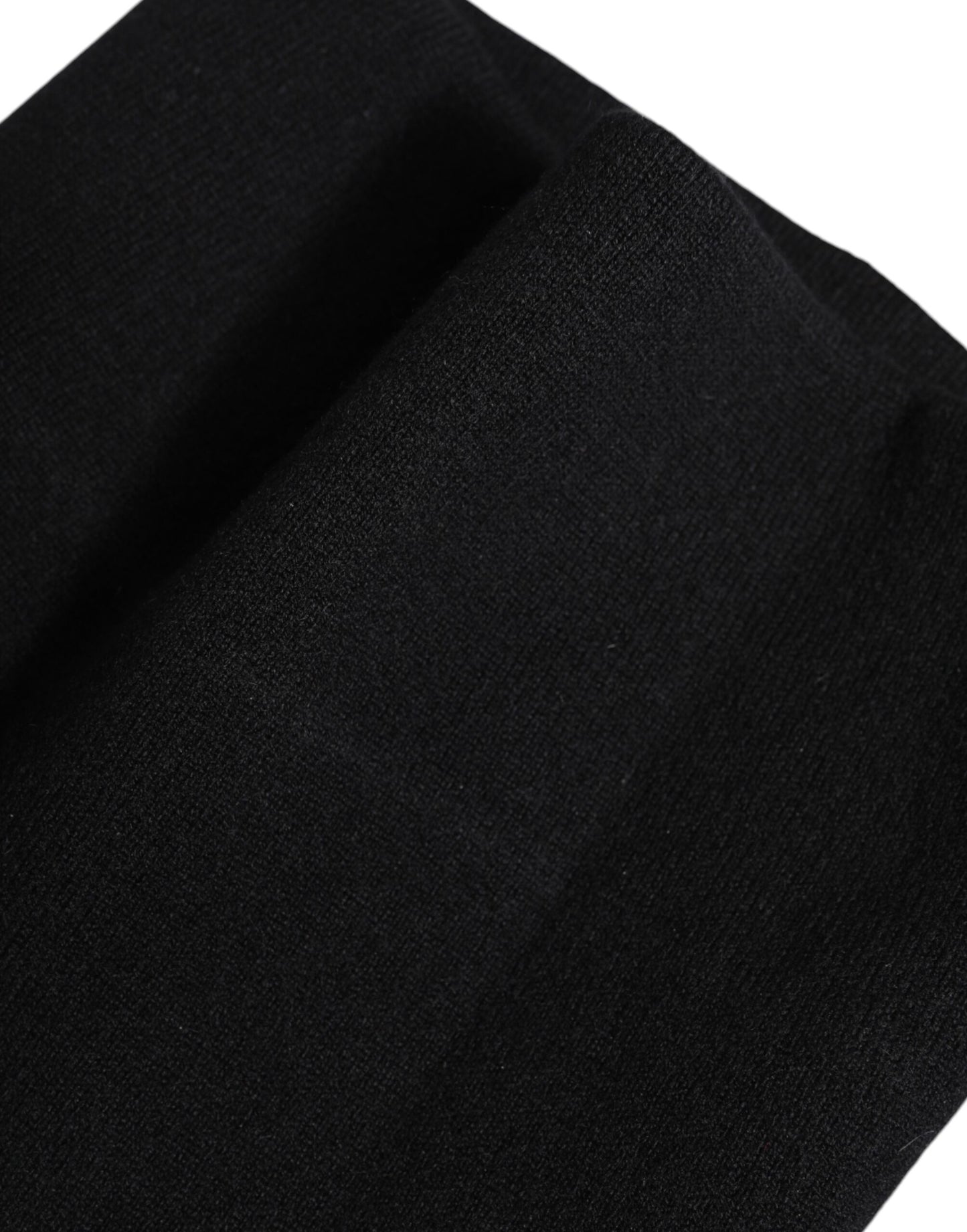 Dolce & Gabbana Black Cashmere Knitted Neck Warmer Foulard Scarf Curated Luxury Accessories by Orvyn
