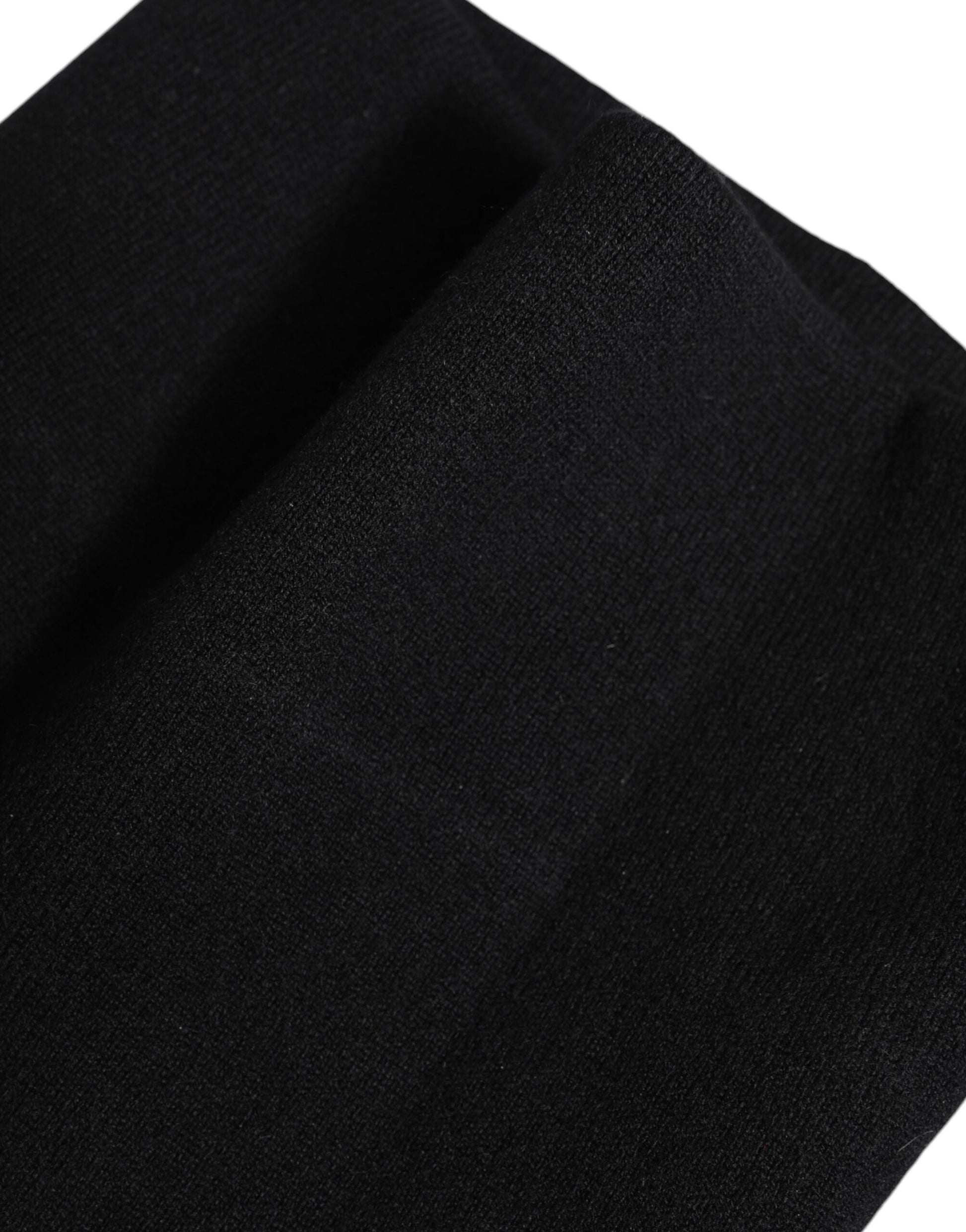 Dolce & Gabbana Black Cashmere Knitted Neck Warmer Foulard Scarf Curated Luxury Accessories by Orvyn