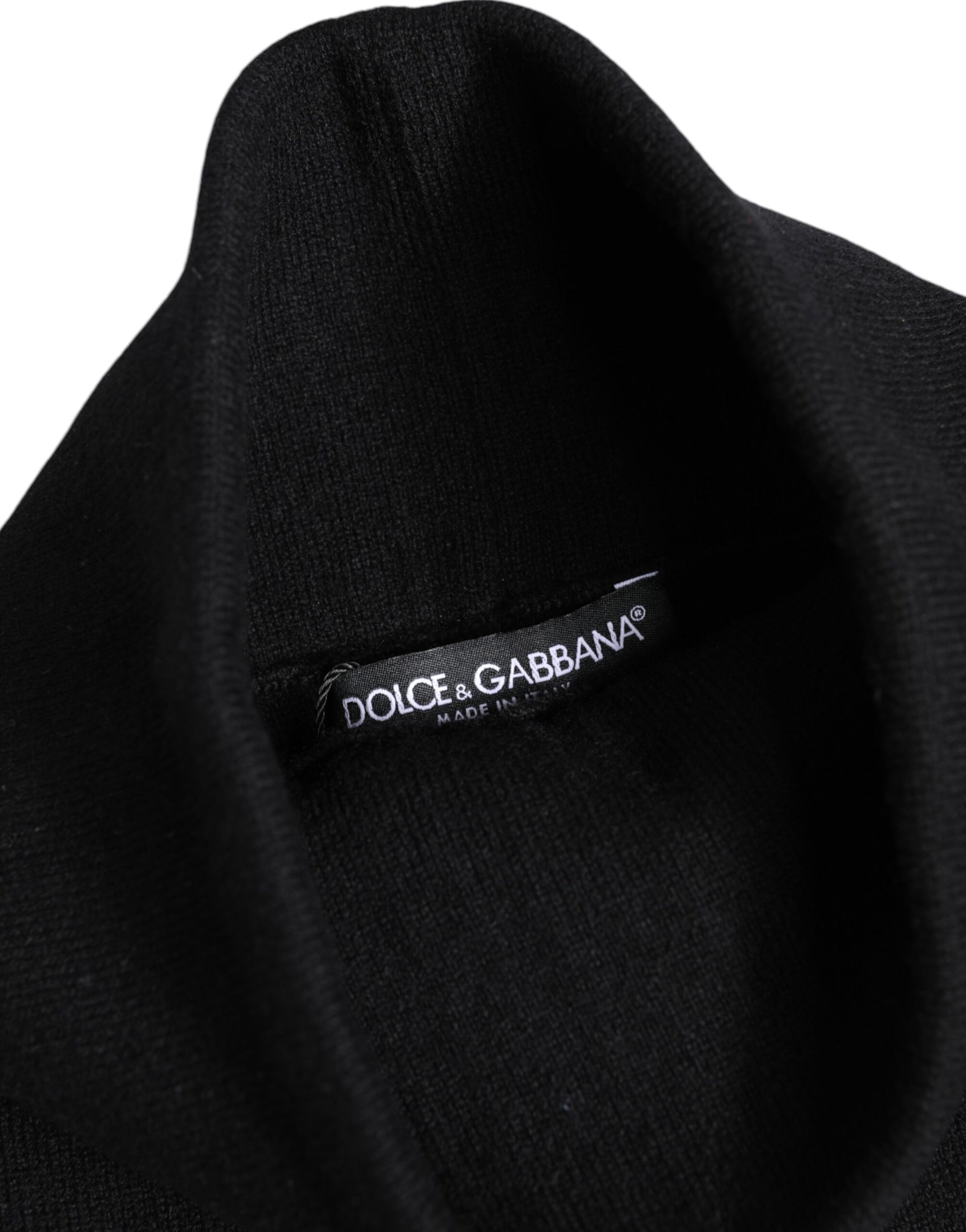 Dolce & Gabbana Black Cashmere Knitted Neck Warmer Foulard Scarf Curated Luxury Accessories by Orvyn