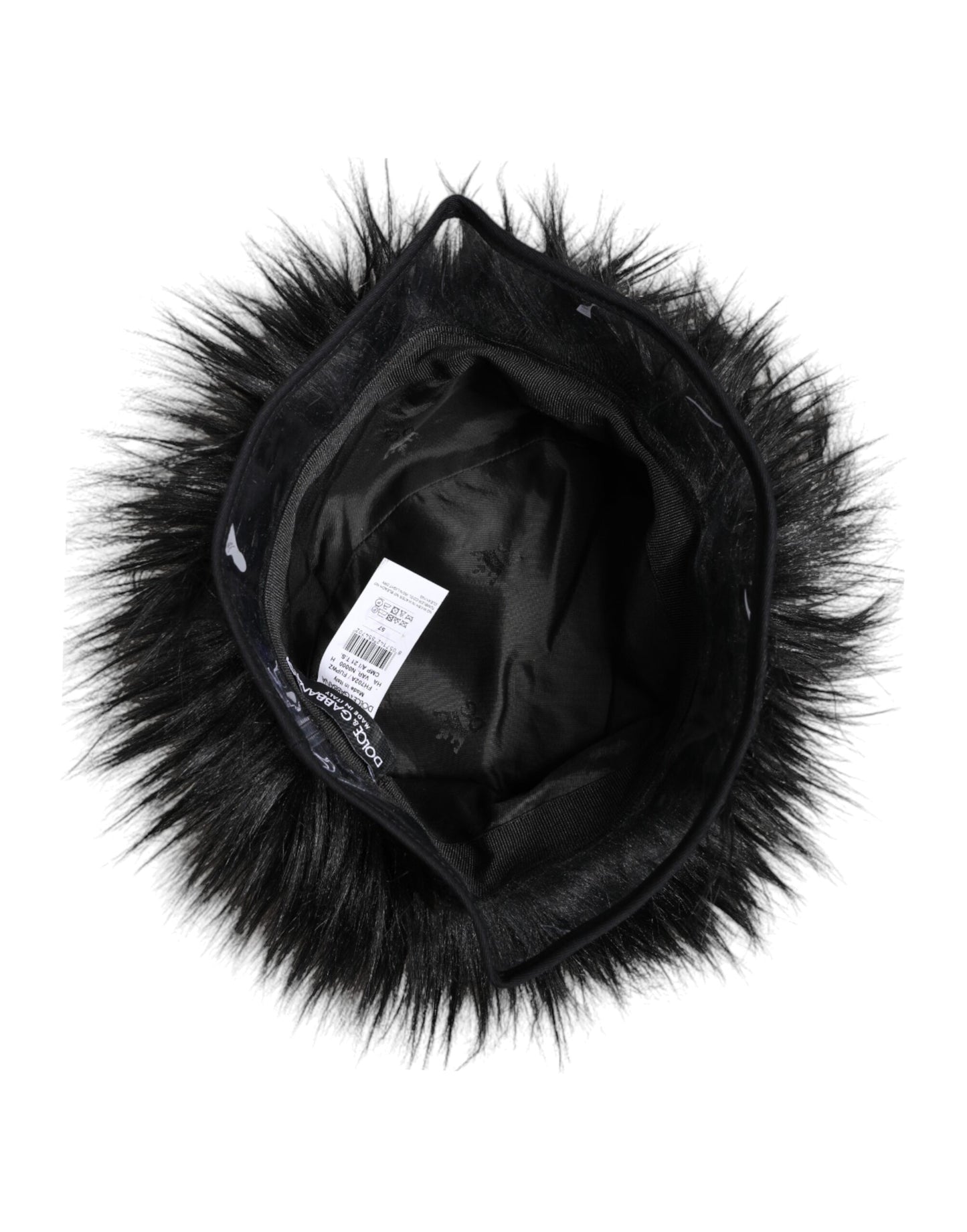Dolce & Gabbana Black Faux Fur Bucket Hat Curated Luxury Accessories by Orvyn