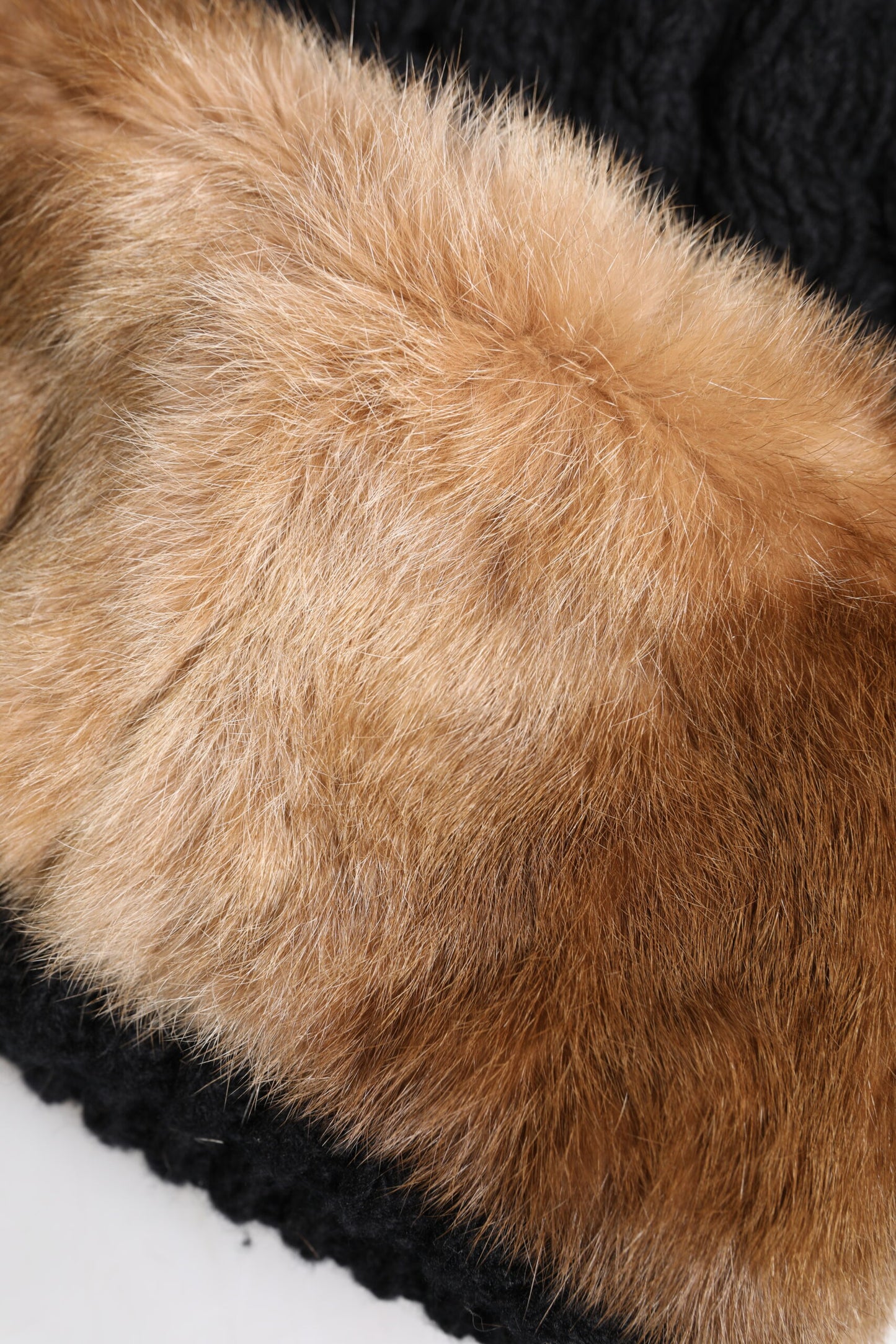 Dolce & Gabbana Black Brown Dyed Rabbit Real Fur Winter Beanie Hat Curated Luxury Accessories by Orvyn