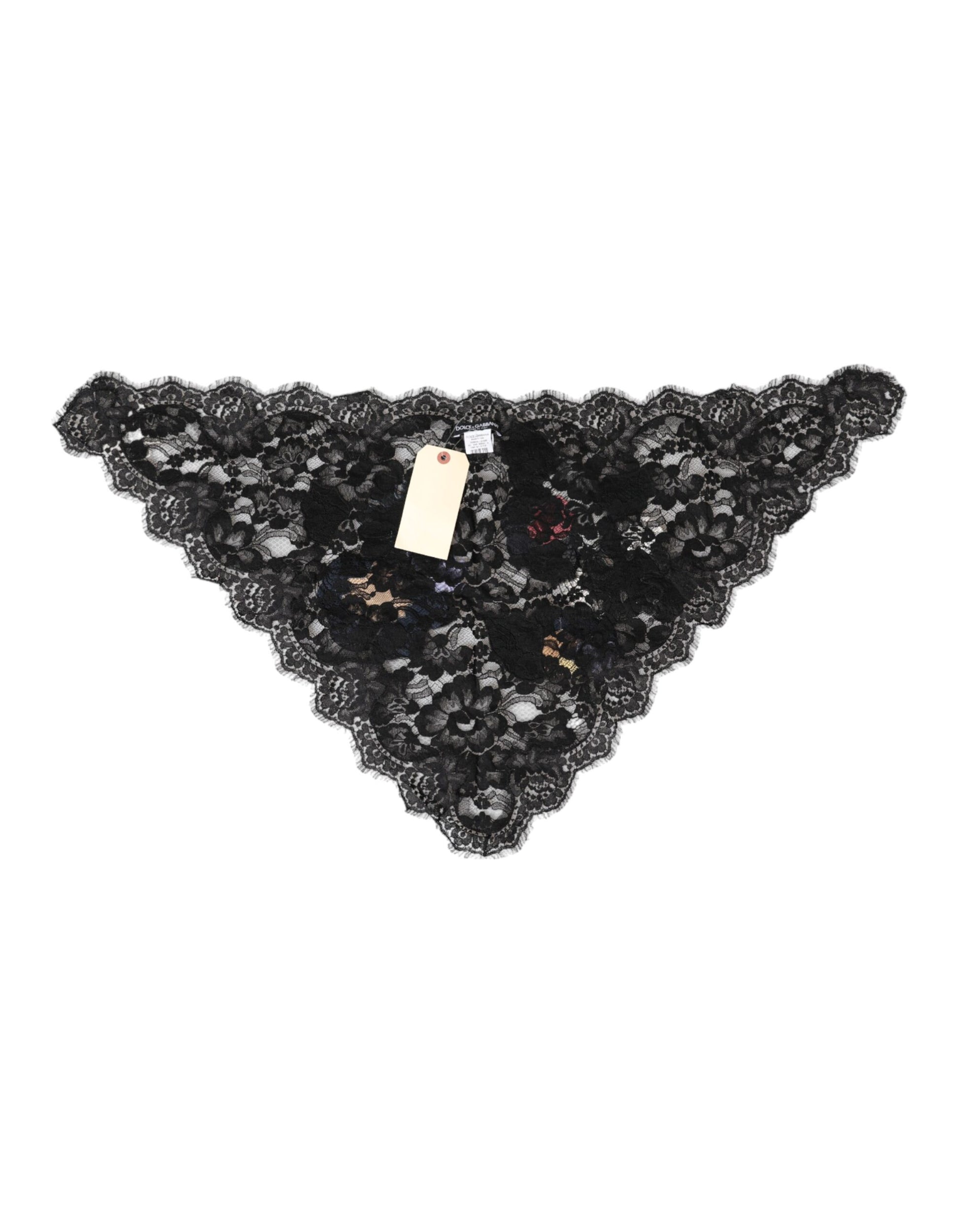 Dolce & Gabbana Black Lace Floral Applique Cotton Veil Hat Curated Luxury Accessories by Orvyn