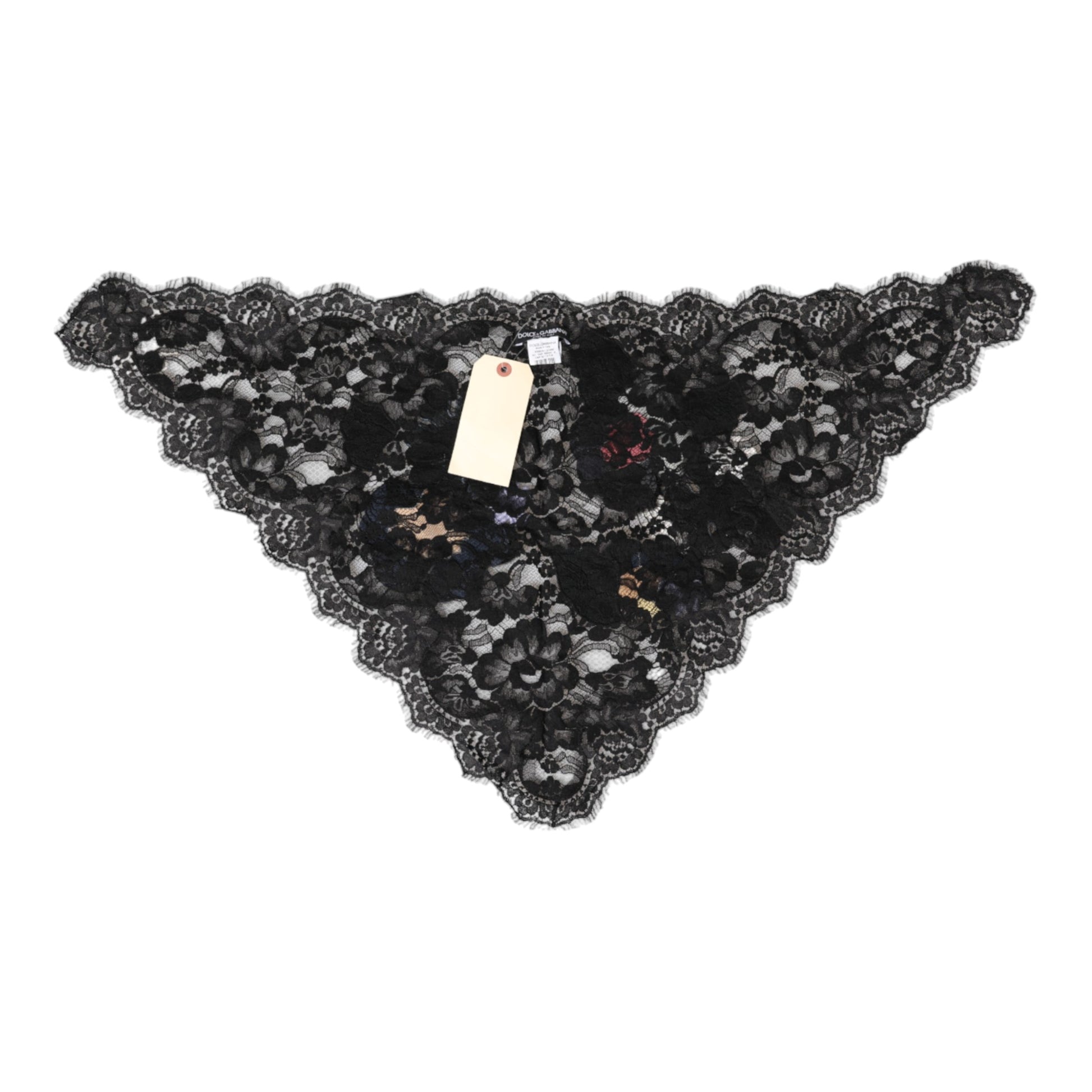 Dolce & Gabbana Black Lace Floral Applique Cotton Veil Hat Curated Luxury Accessories by Orvyn