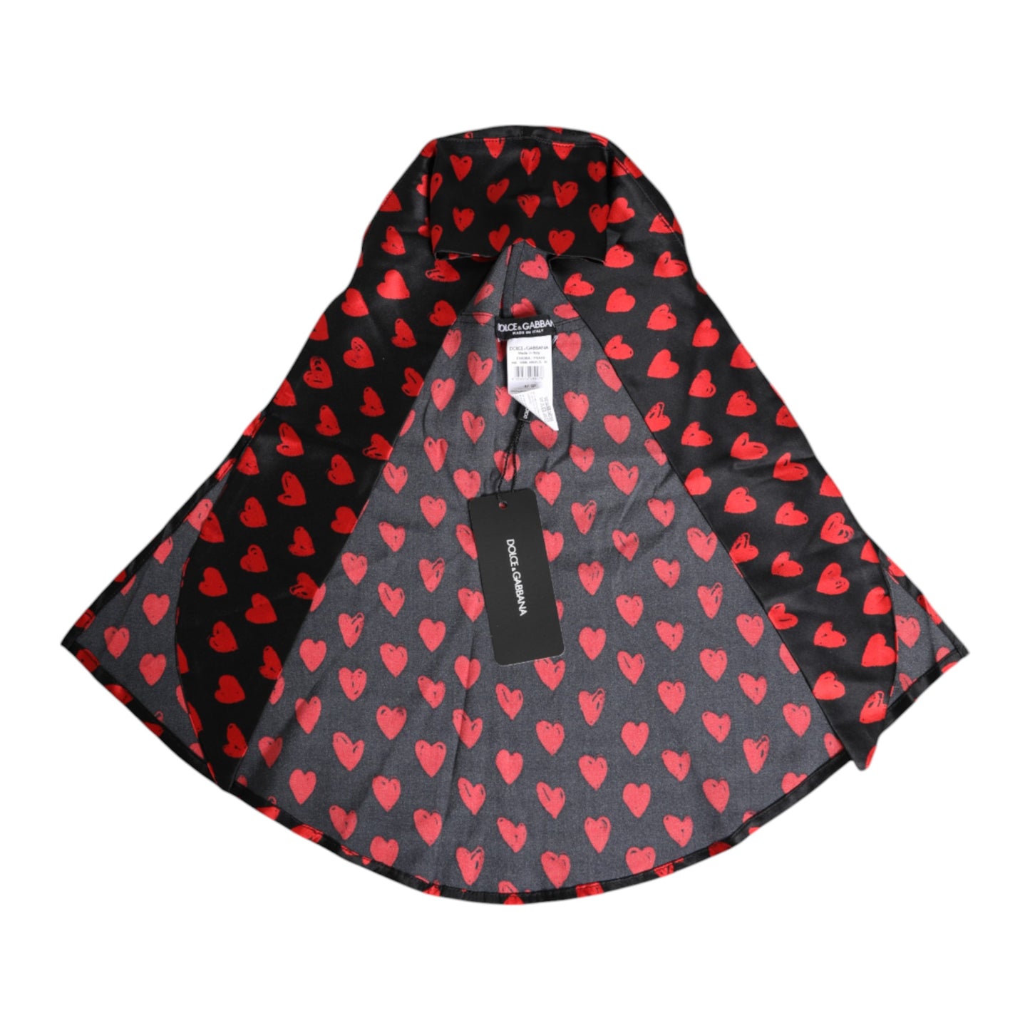Dolce & Gabbana Black Red Hearts Polyester Hat Curated Luxury Accessories by Orvyn