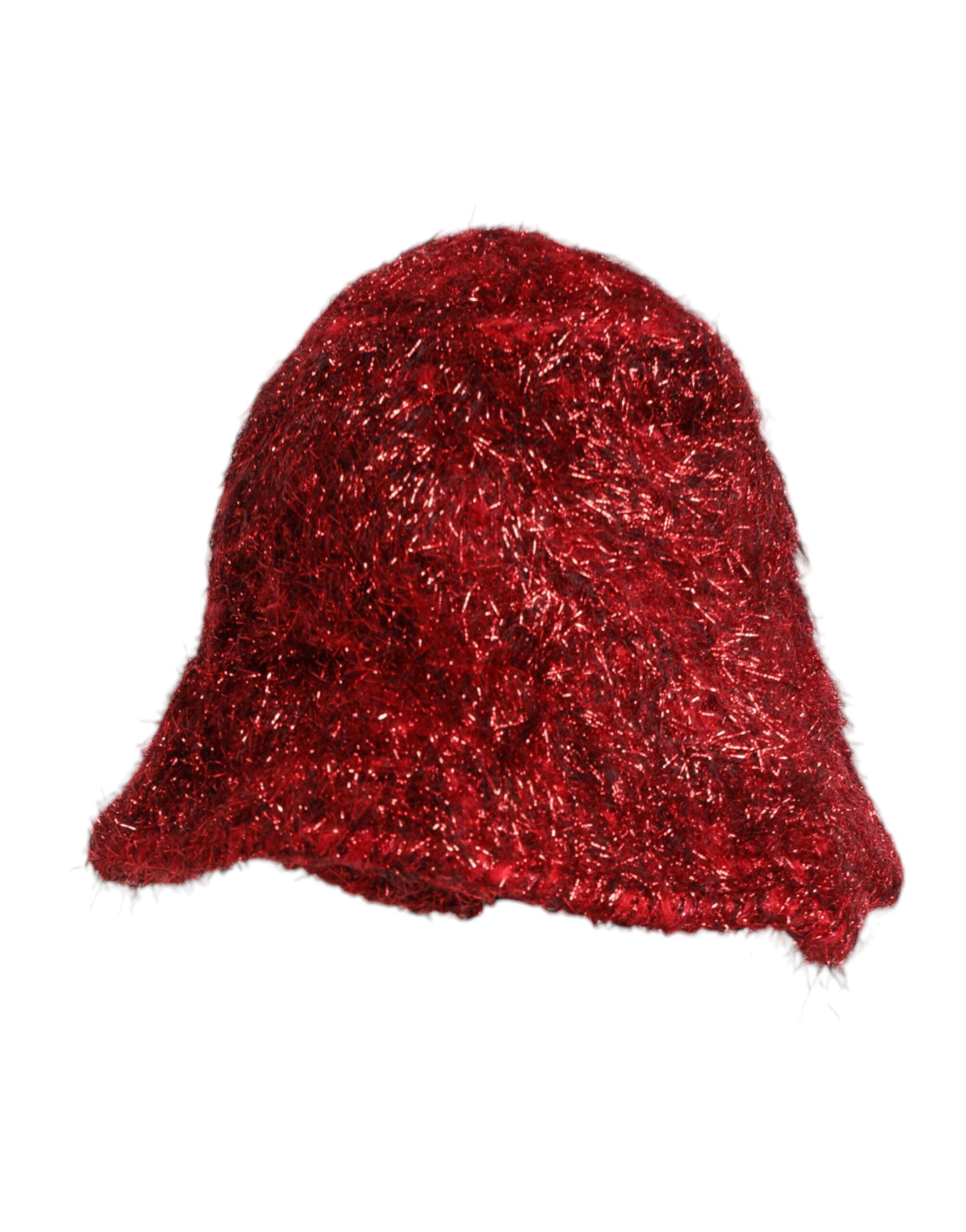 Dolce & Gabbana Red Viscose Tinsel Wide Brim Bucket Hat Curated Luxury Accessories by Orvyn