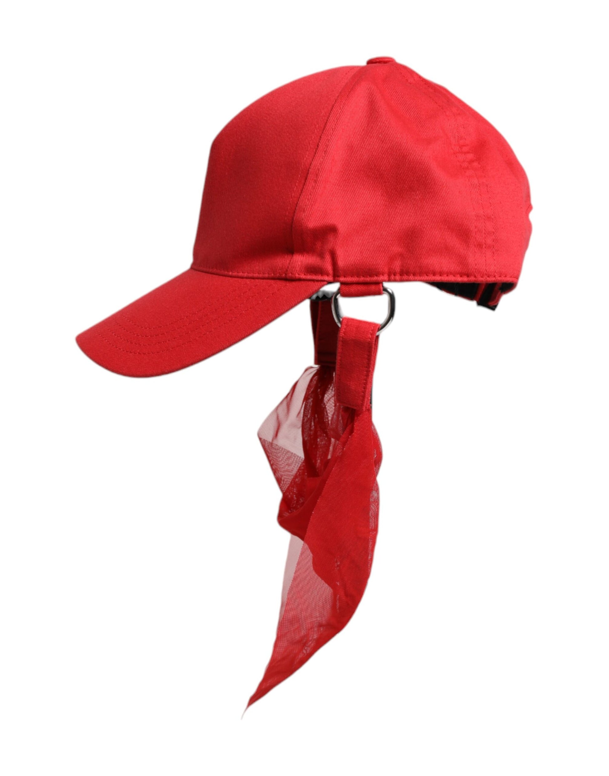 Dolce & Gabbana Red Cotton 6 Panels Women Baseball Cap Curated Luxury Accessories by Orvyn