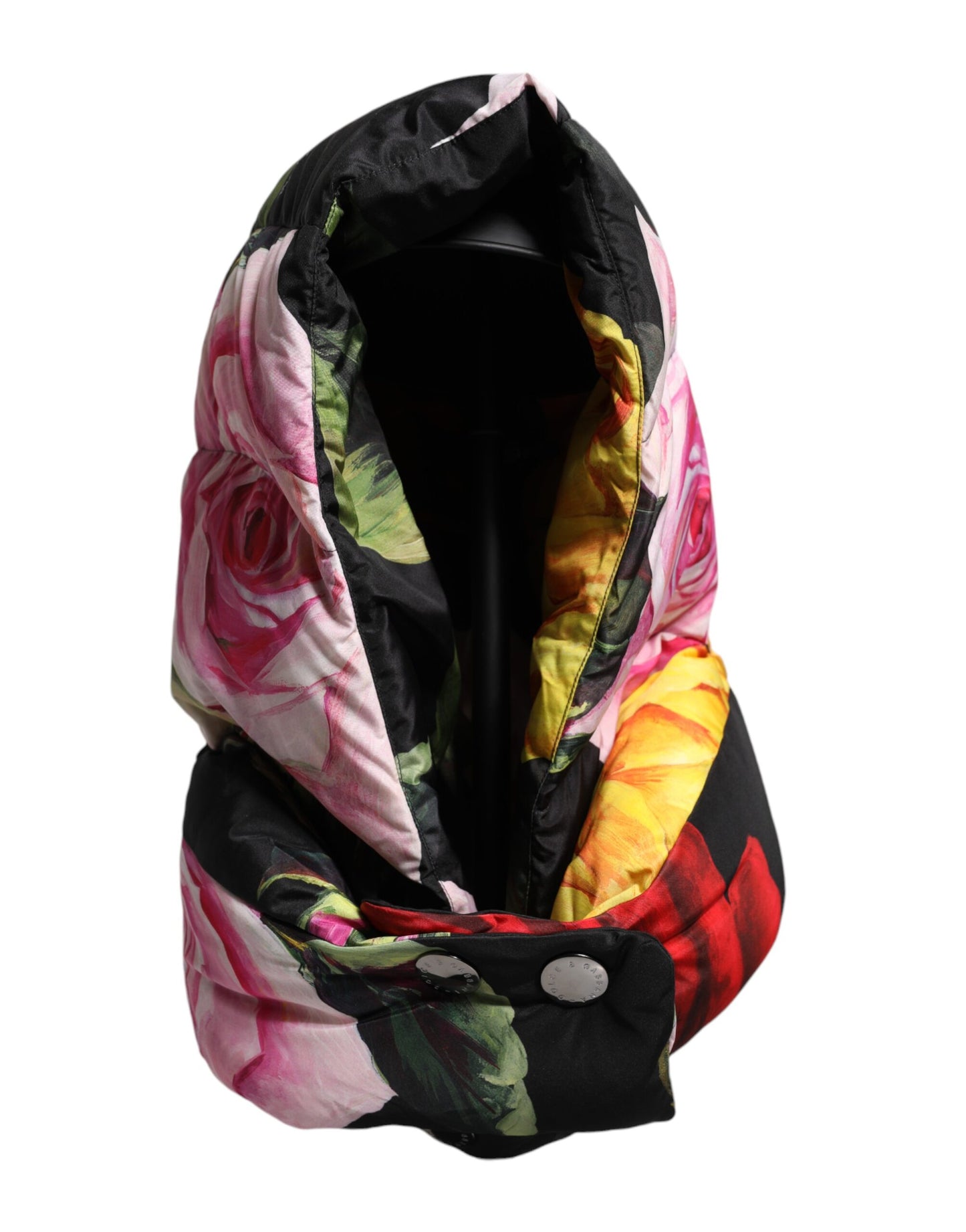 Dolce & Gabbana Black Floral Print Whole Head Wrap Hat Curated Luxury Accessories by Orvyn