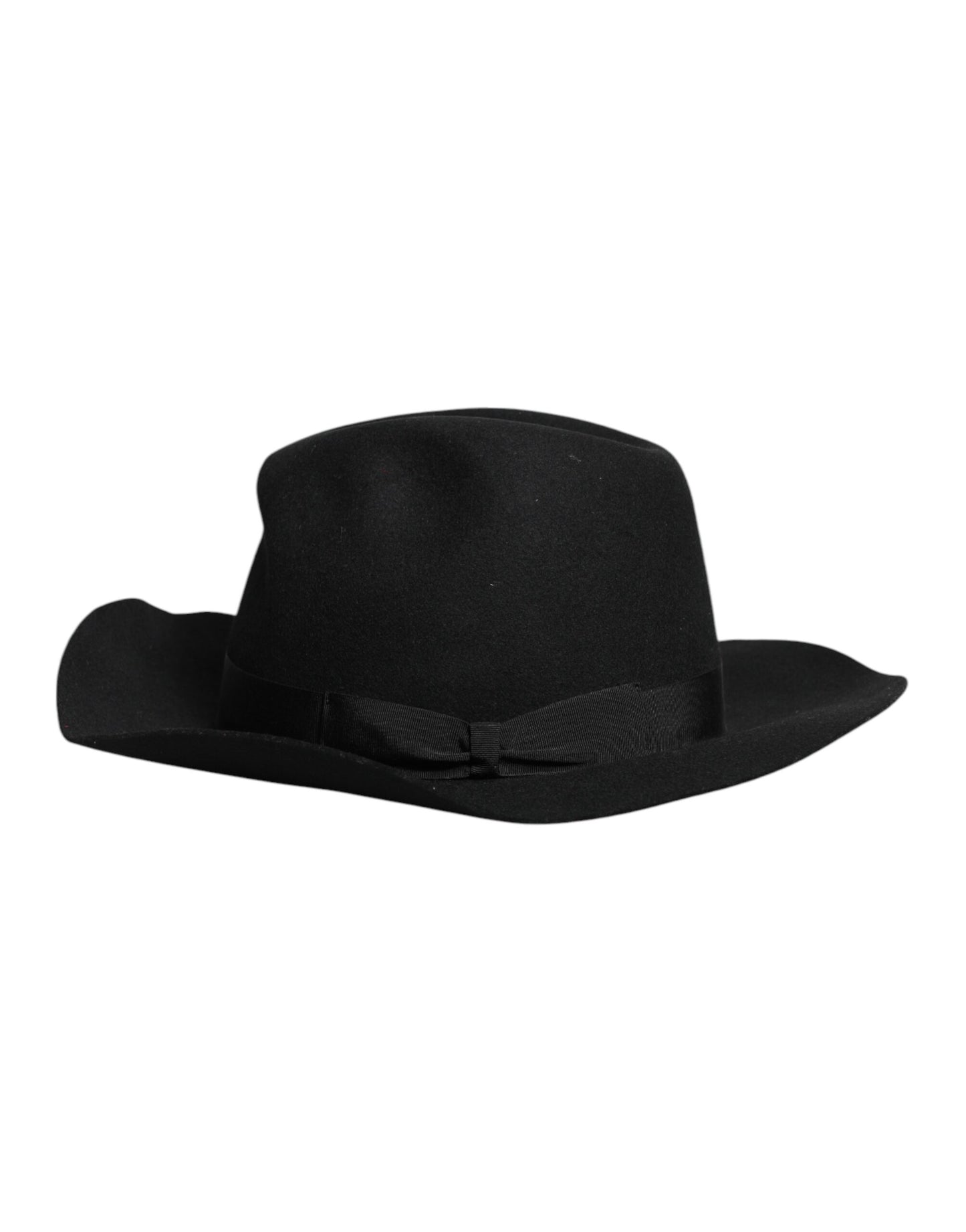 Dolce & Gabbana Black Wide Brim Trilby Fedora Hat Curated Luxury Accessories by Orvyn