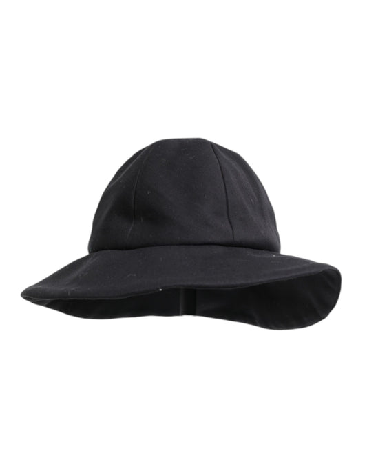 Dolce & Gabbana Black Cotton Wide Brim Bucket Hat Curated Luxury Accessories by Orvyn