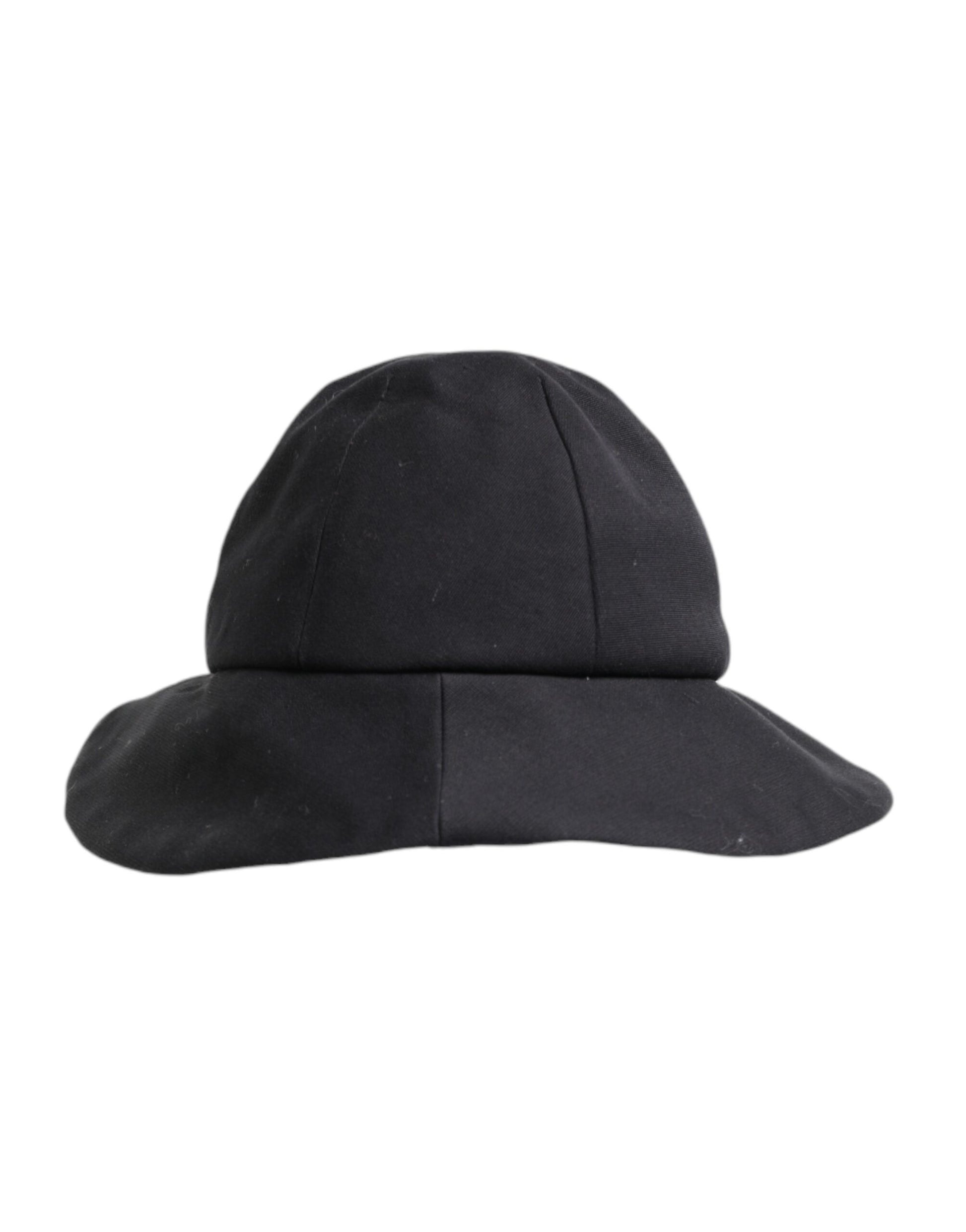 Dolce & Gabbana Black Cotton Wide Brim Bucket Hat Curated Luxury Accessories by Orvyn