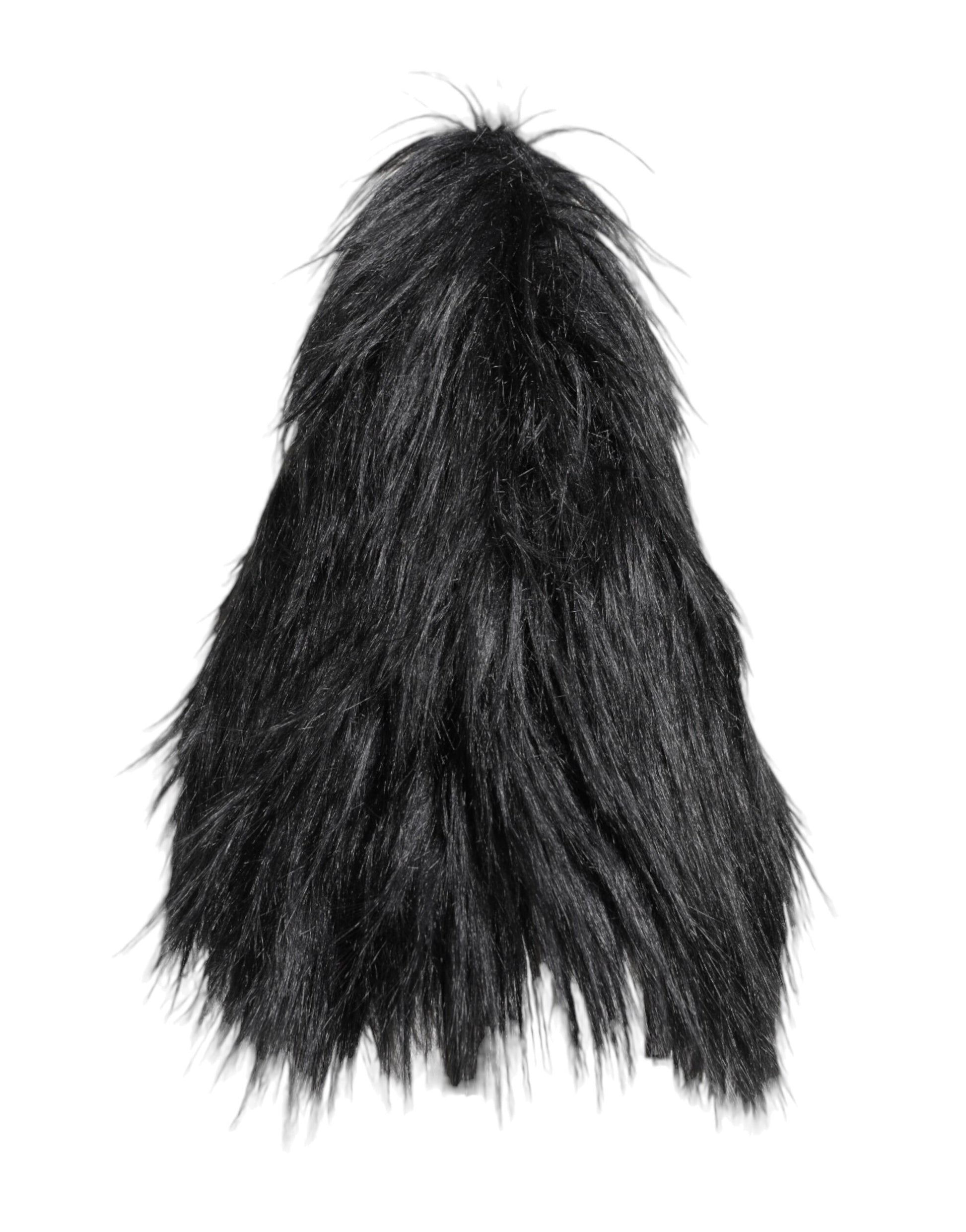 Dolce & Gabbana Black Acrylic Fur Womens Bucket Hat Curated Luxury Accessories by Orvyn