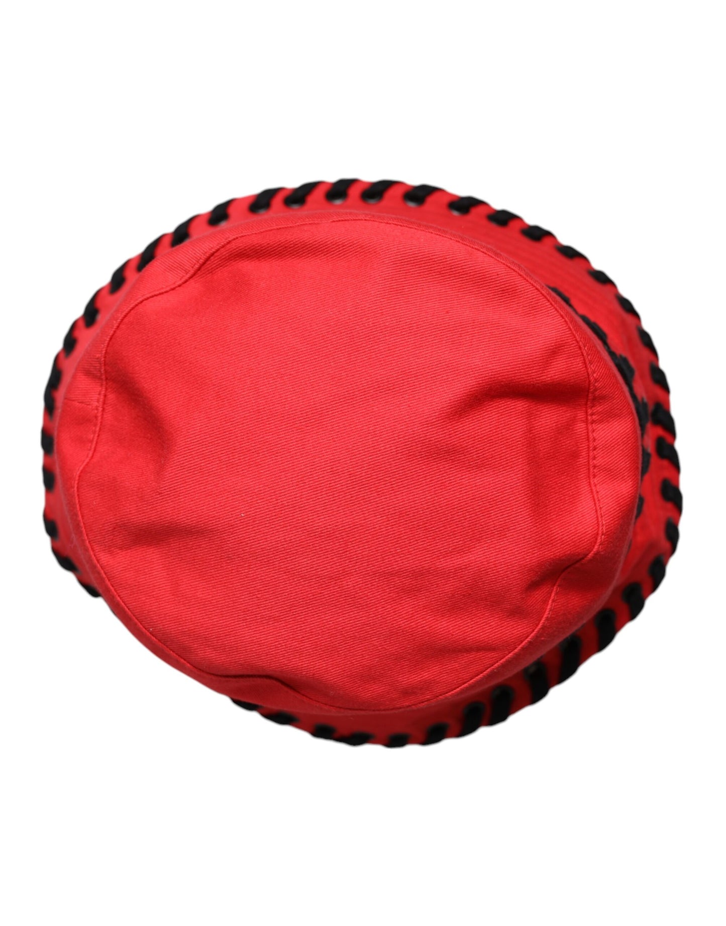 Dolce & Gabbana Red Lace Polyester Wide Brim Bucket Hat Curated Luxury Accessories by Orvyn