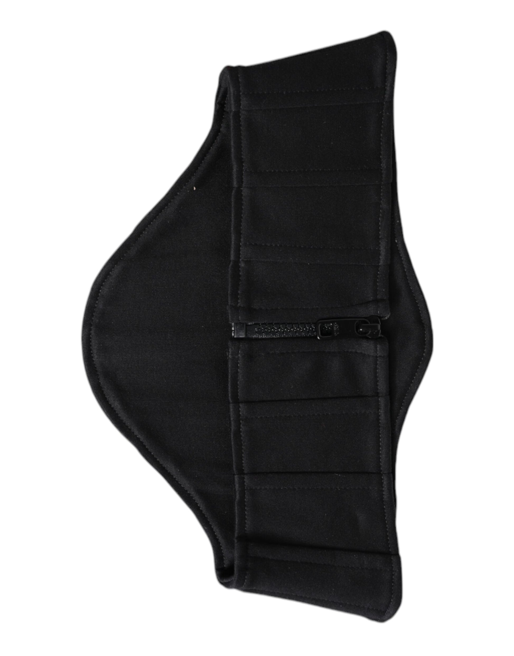 Dolce & Gabbana Black Cotton Waist Tuxedo Belt Cummerbund Curated Luxury Accessories by Orvyn