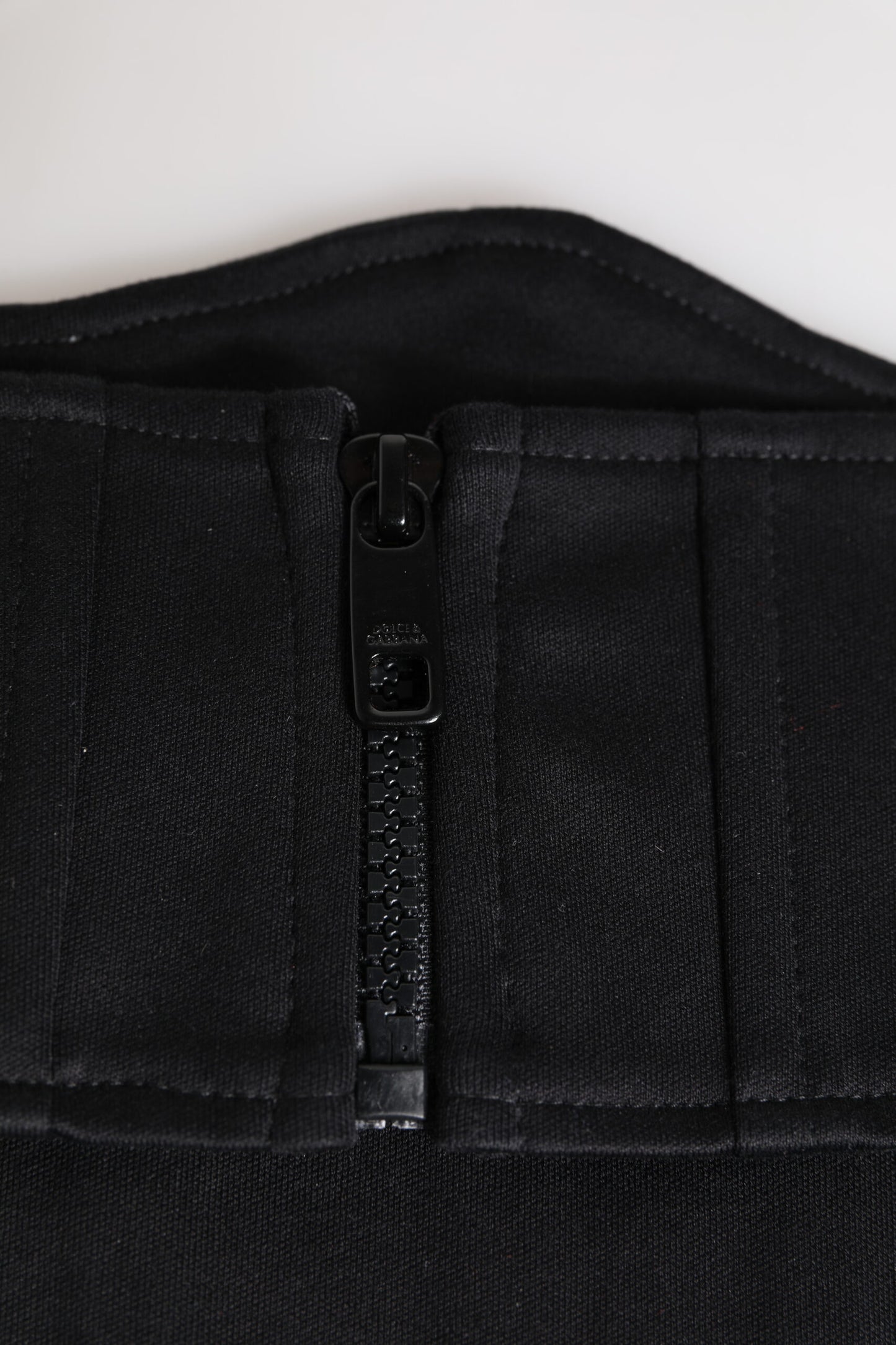 Dolce & Gabbana Black Cotton Waist Tuxedo Belt Cummerbund Curated Luxury Accessories by Orvyn