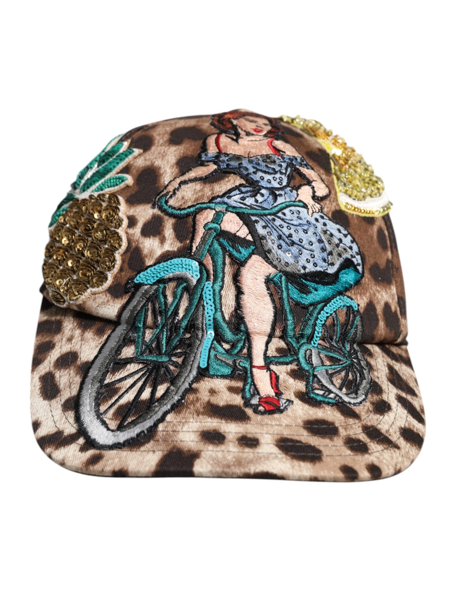 Dolce & Gabbana Brown Leopard Sequin Sicily Baseball Cap Curated Luxury Accessories by Orvyn