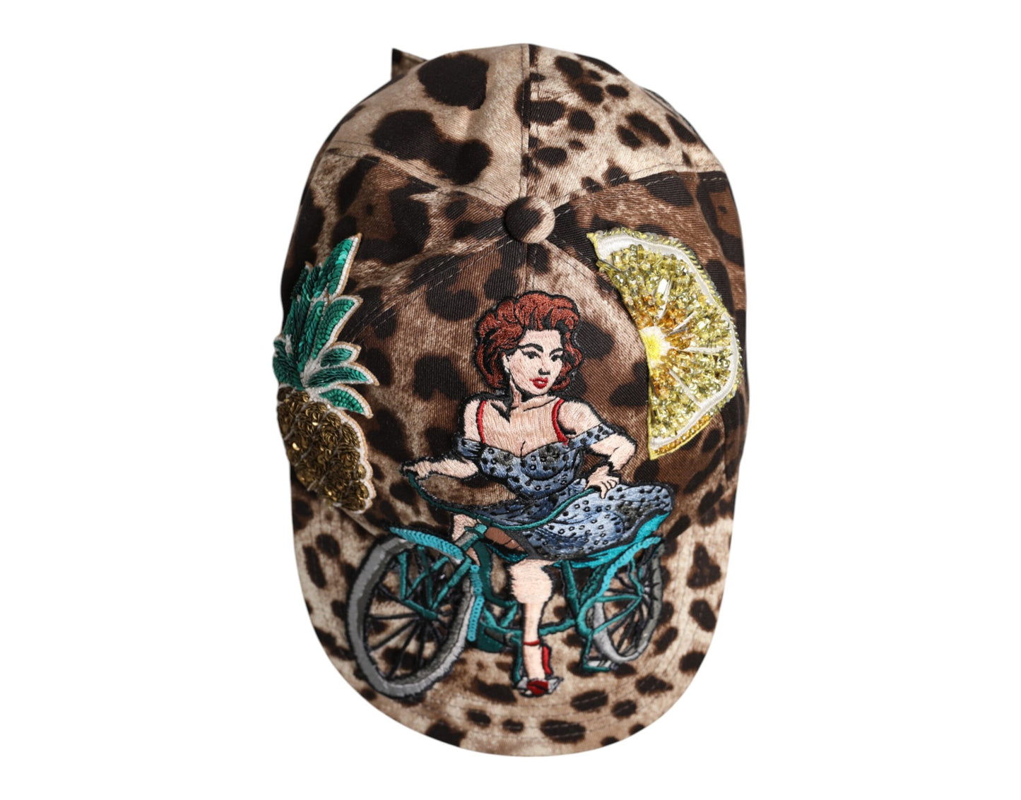 Dolce & Gabbana Brown Leopard Sequin Sicily Baseball Cap Curated Luxury Accessories by Orvyn