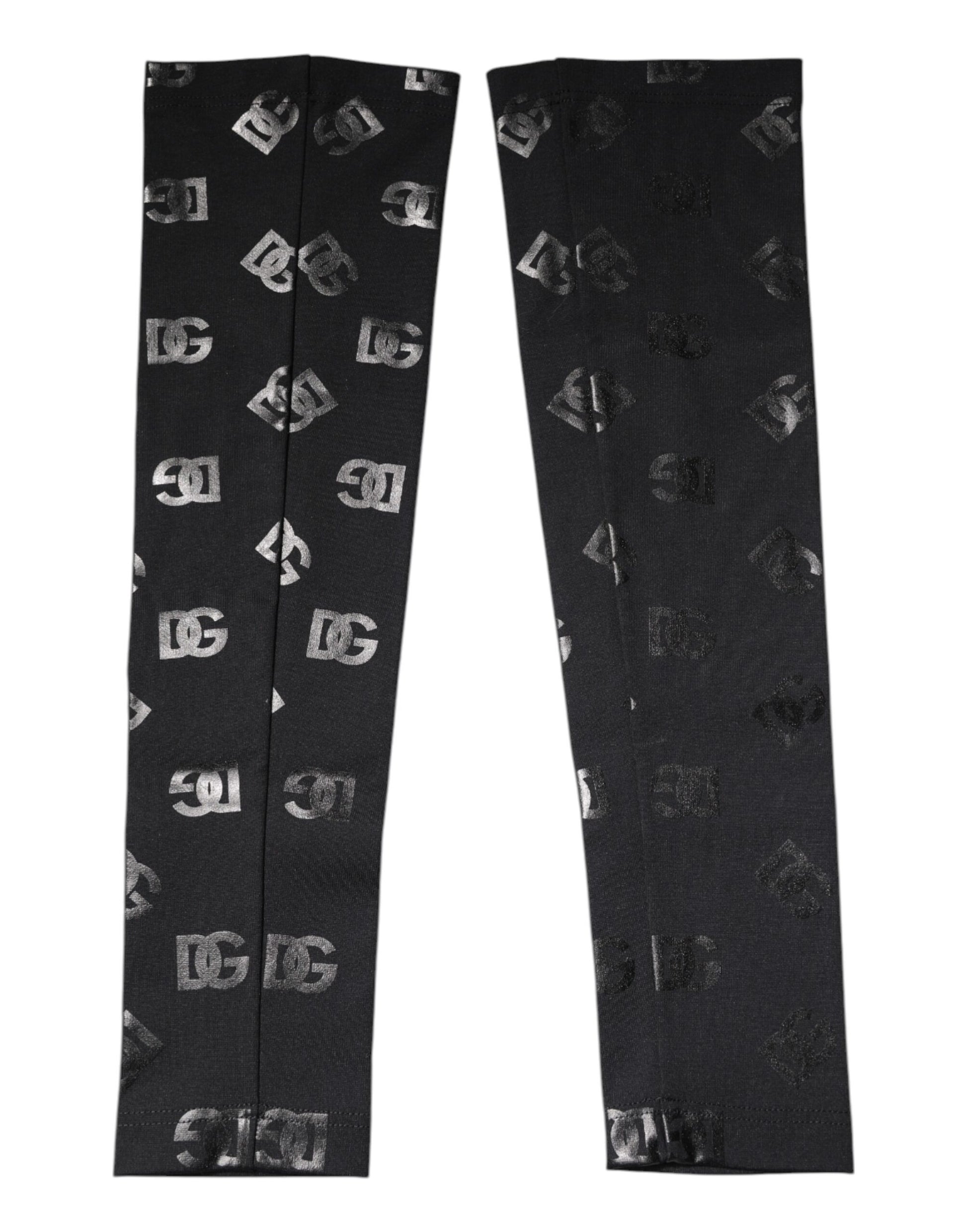 Dolce & Gabbana Black DG Logo Monogram Wool Stretch Arm Sleeves Curated Luxury Accessories by Orvyn
