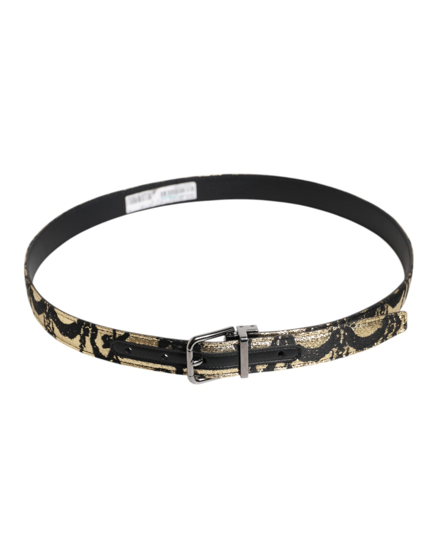 Dolce & Gabbana Multicolor Jacquard Leather Metal Buckle Belt Curated Luxury Accessories by Orvyn