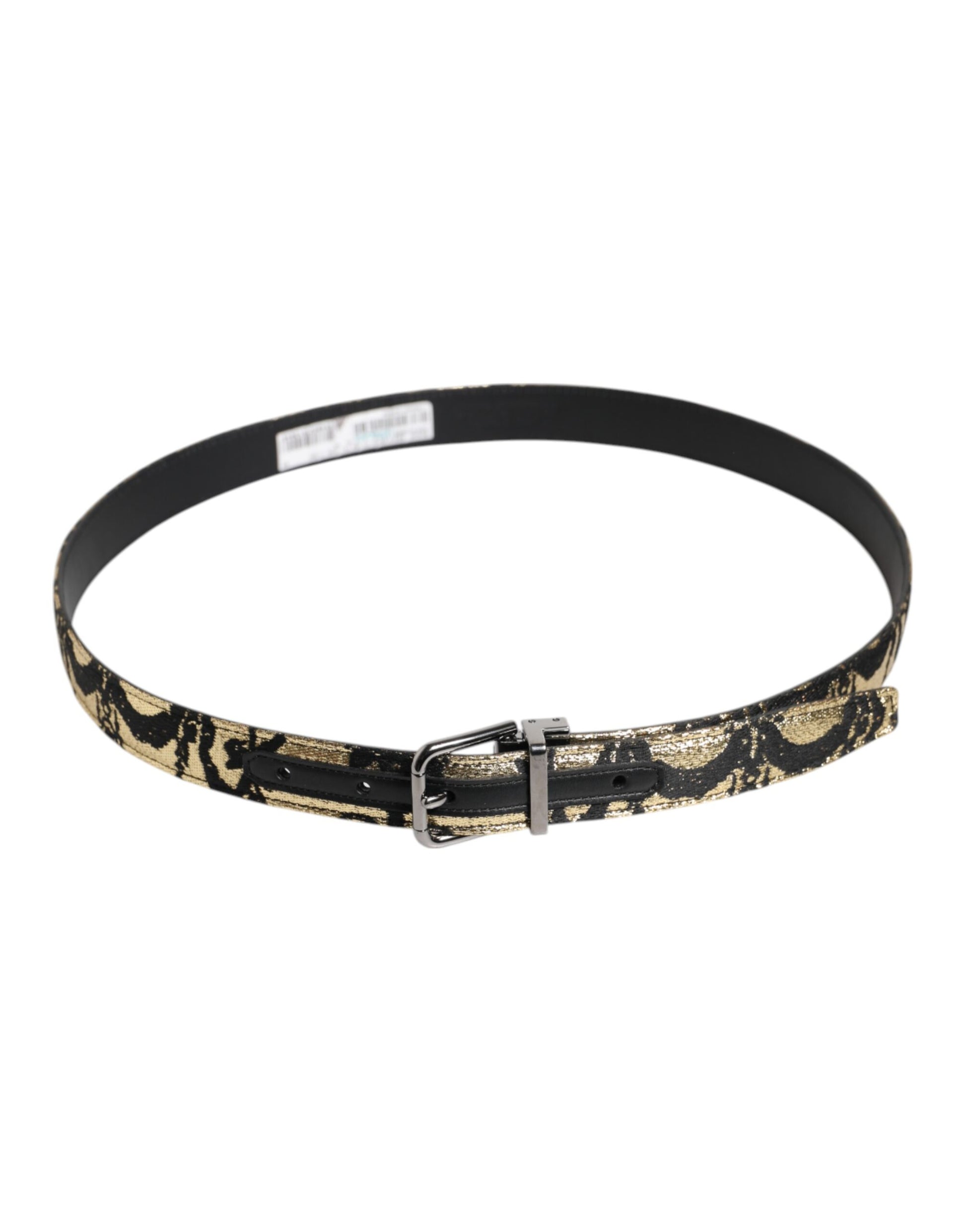 Dolce & Gabbana Multicolor Jacquard Leather Metal Buckle Belt Curated Luxury Accessories by Orvyn
