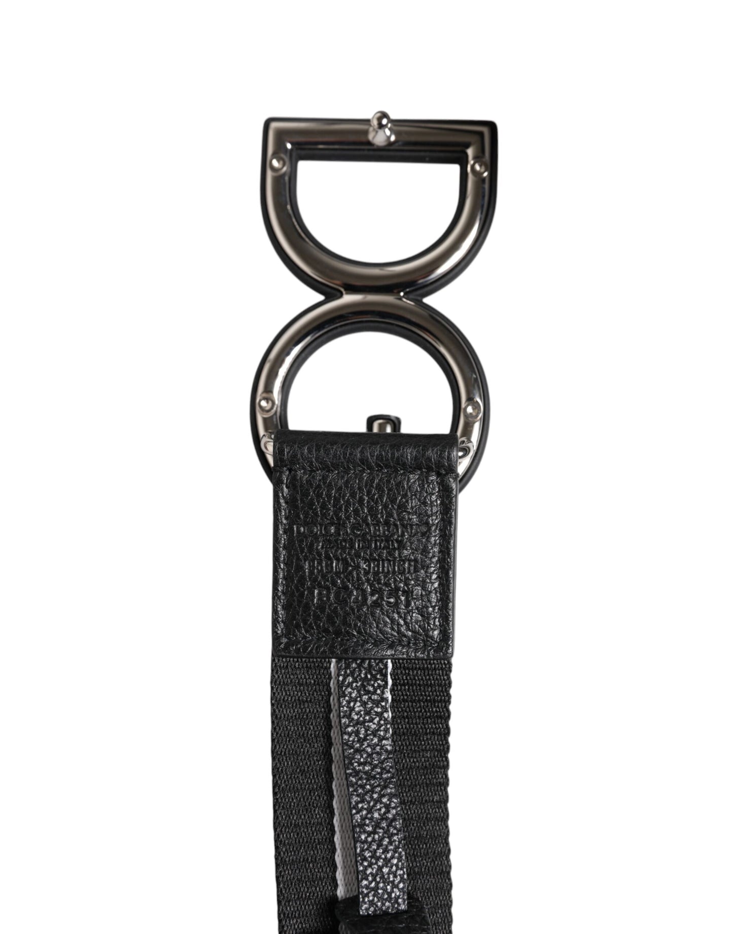 Dolce & Gabbana Black Polyester Logo Print DG Buckle Belt schwarz