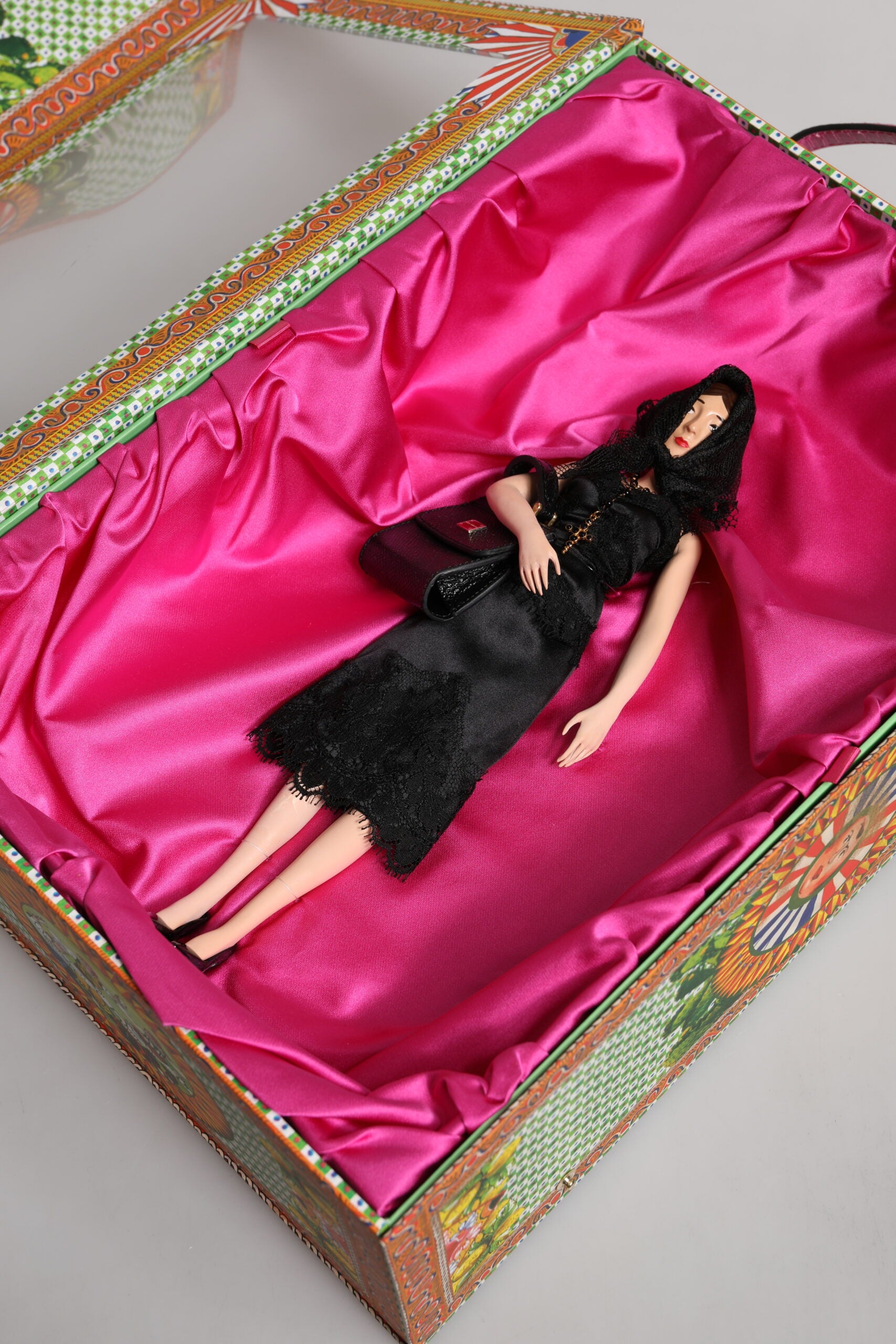 Dolce & Gabbana Black Dress Ceramic Porcelain Fashion Leather Sicily Dolls Curated Luxury Accessories by Orvyn