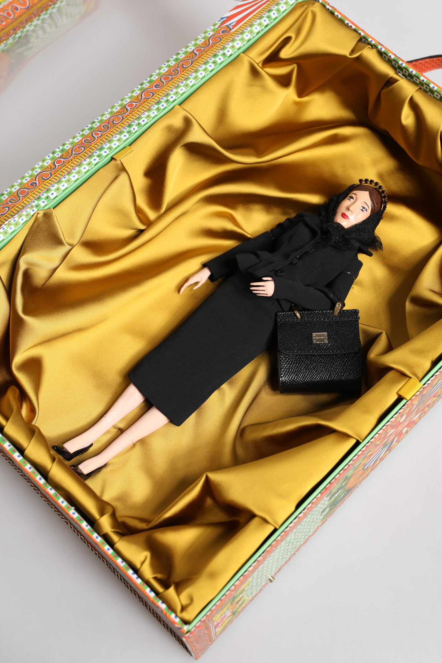 Dolce & Gabbana Black Dress Ceramic Porcelain Fashion Leather Sicily Dolls Curated Luxury Accessories by Orvyn