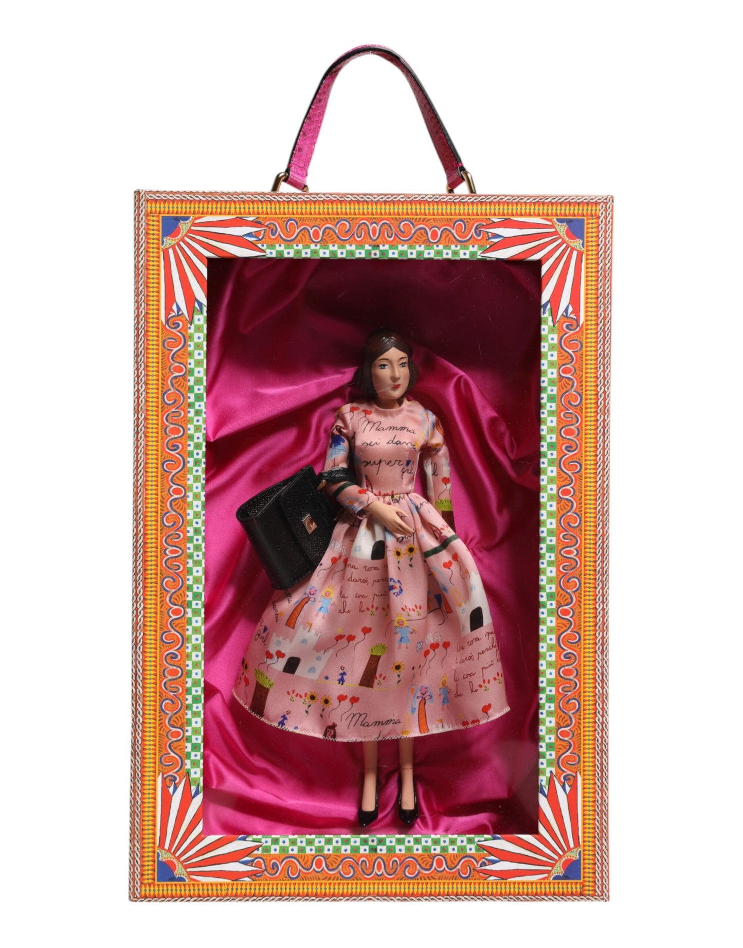 Dolce & Gabbana Pink Dress Ceramic Porcelain Fashion Leather Sicily Dolls Curated Luxury Accessories by Orvyn