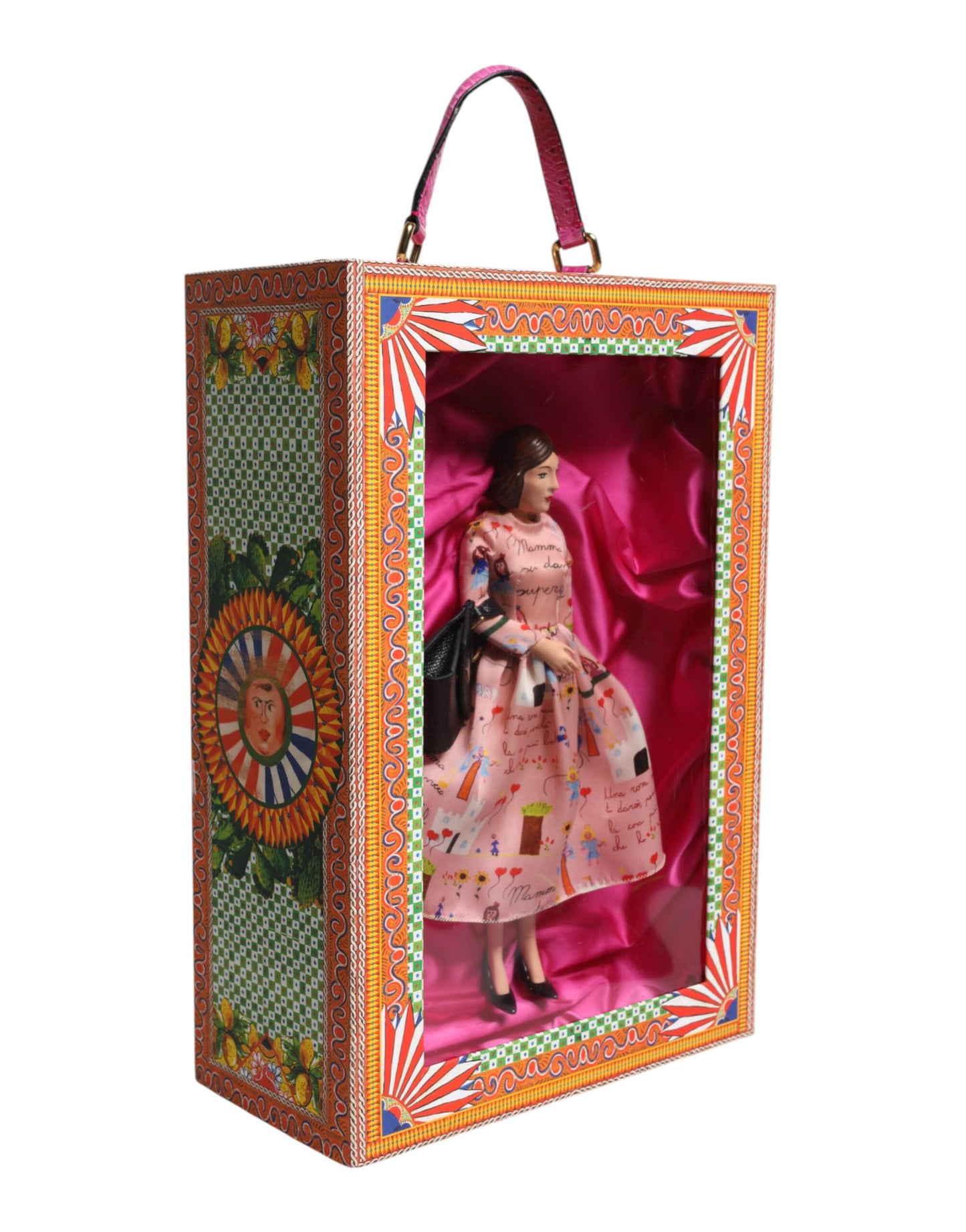 Dolce & Gabbana Pink Dress Ceramic Porcelain Fashion Leather Sicily Dolls Curated Luxury Accessories by Orvyn