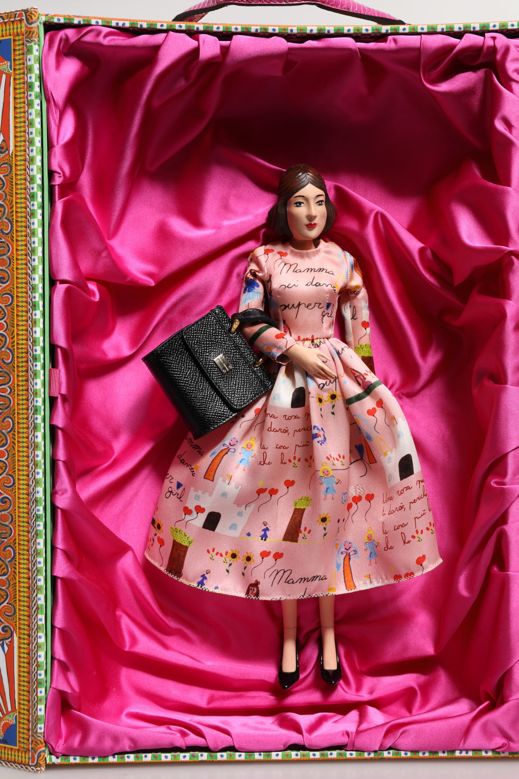Dolce & Gabbana Pink Dress Ceramic Porcelain Fashion Leather Sicily Dolls Curated Luxury Accessories by Orvyn