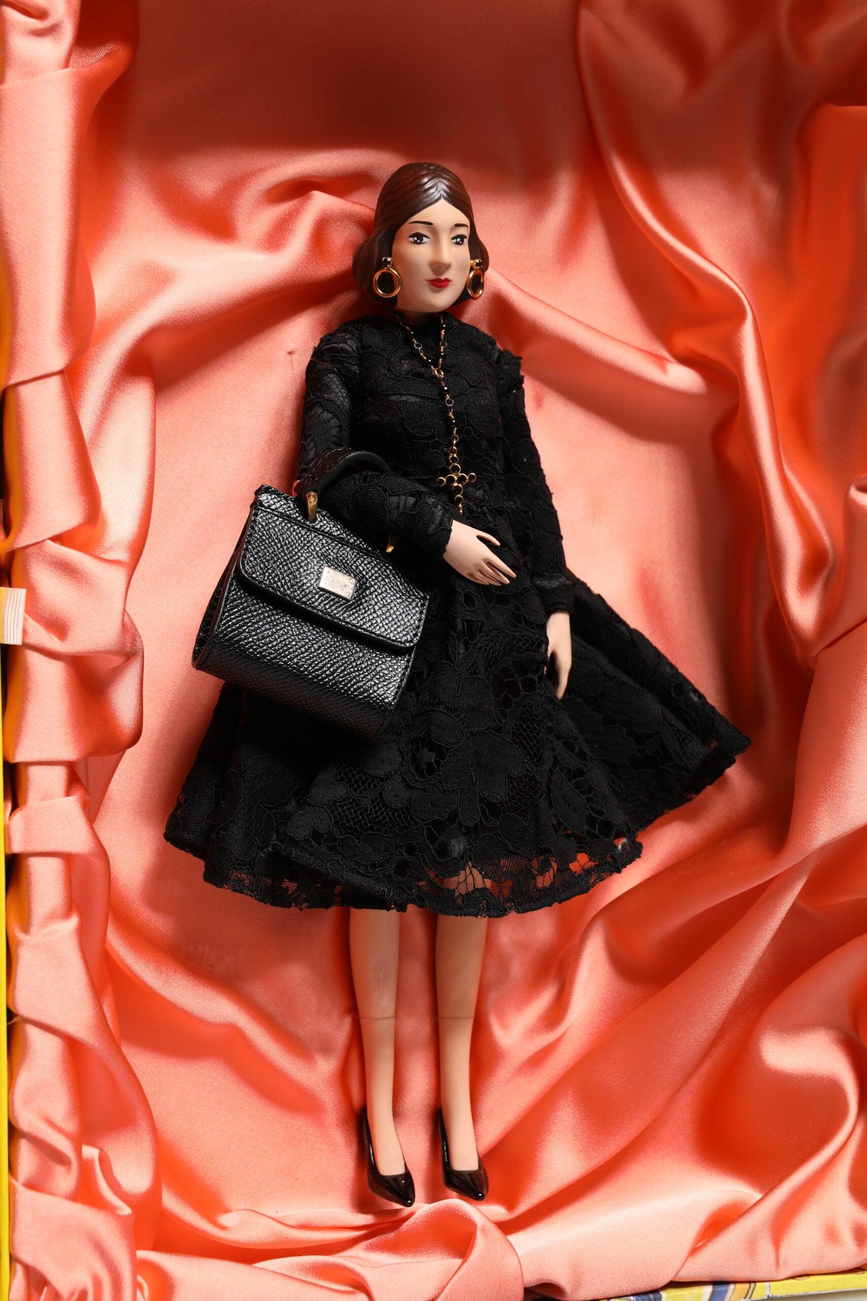 Dolce & Gabbana Black Dress Ceramic Porcelain Fashion Leather Sicily Dolls Curated Luxury Accessories by Orvyn