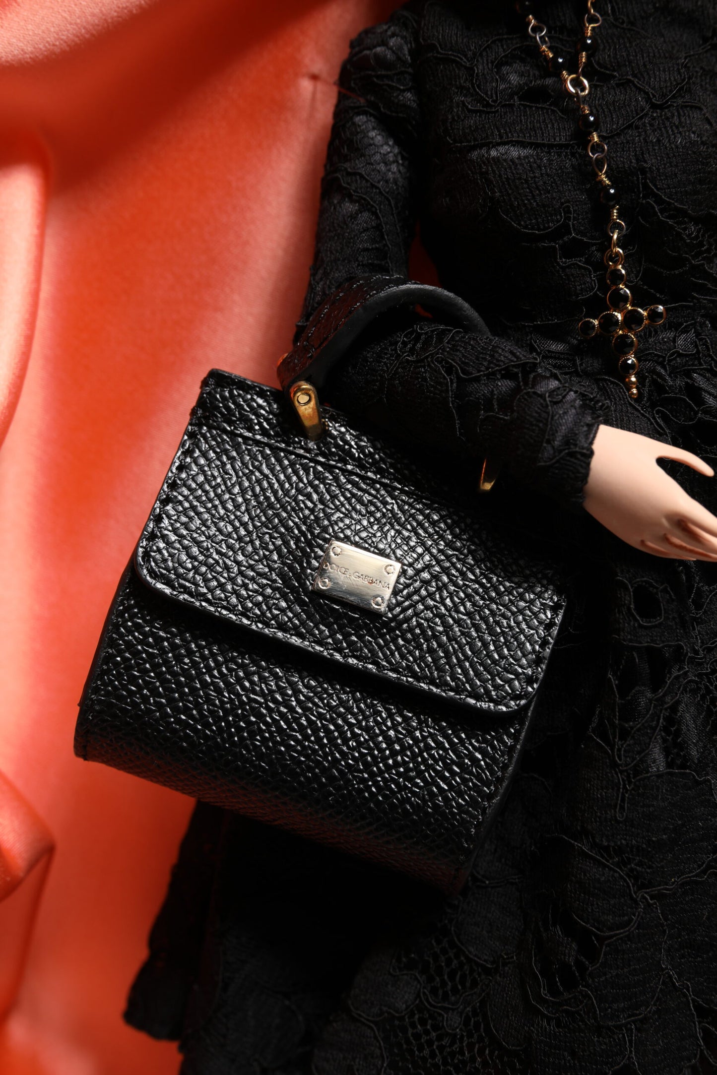 Dolce & Gabbana Black Dress Ceramic Porcelain Fashion Leather Sicily Dolls Curated Luxury Accessories by Orvyn