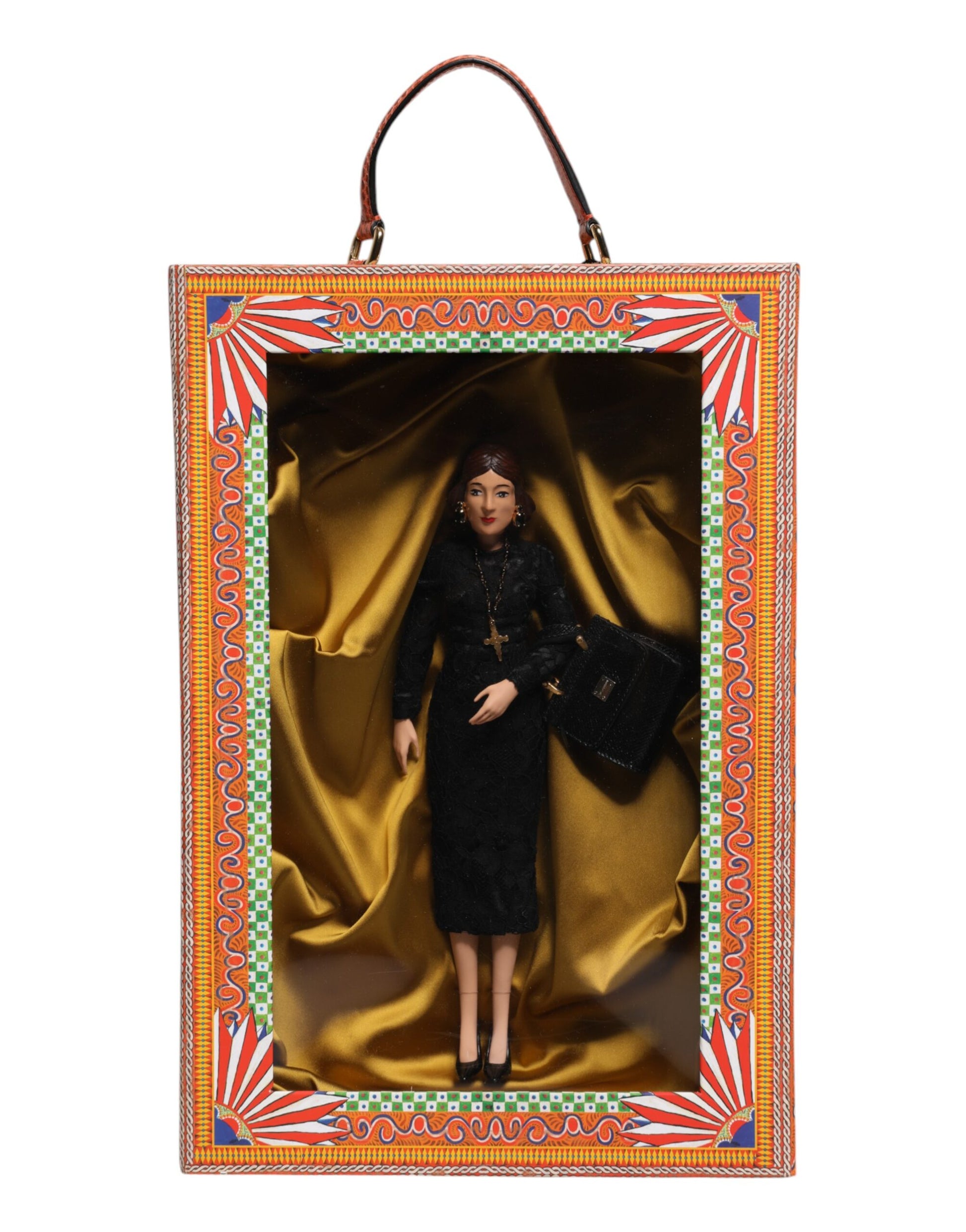 Dolce & Gabbana Black Dress Ceramic Porcelain Fashion Leather Sicily Dolls Curated Luxury Accessories by Orvyn