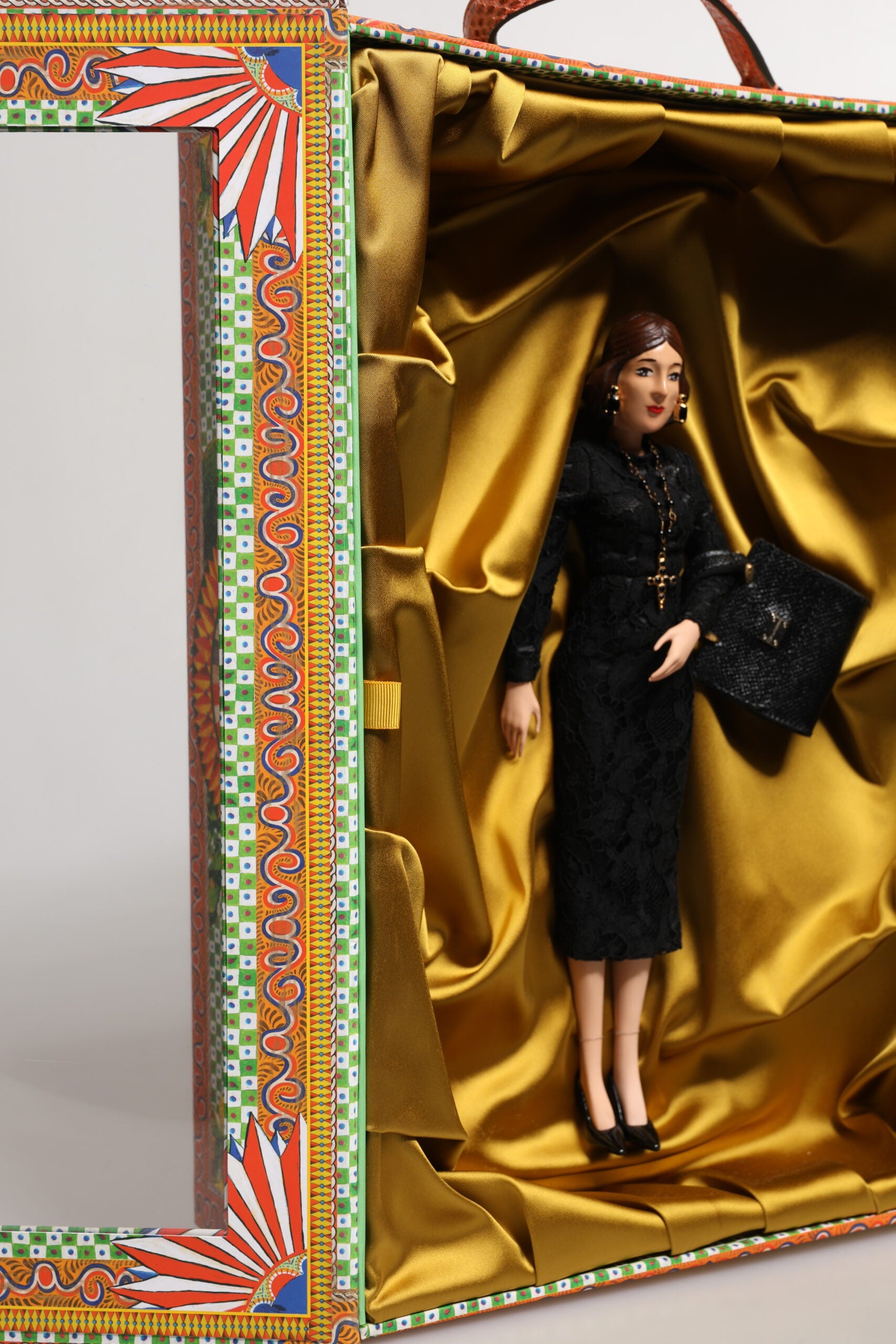 Dolce & Gabbana Black Dress Ceramic Porcelain Fashion Leather Sicily Dolls Curated Luxury Accessories by Orvyn