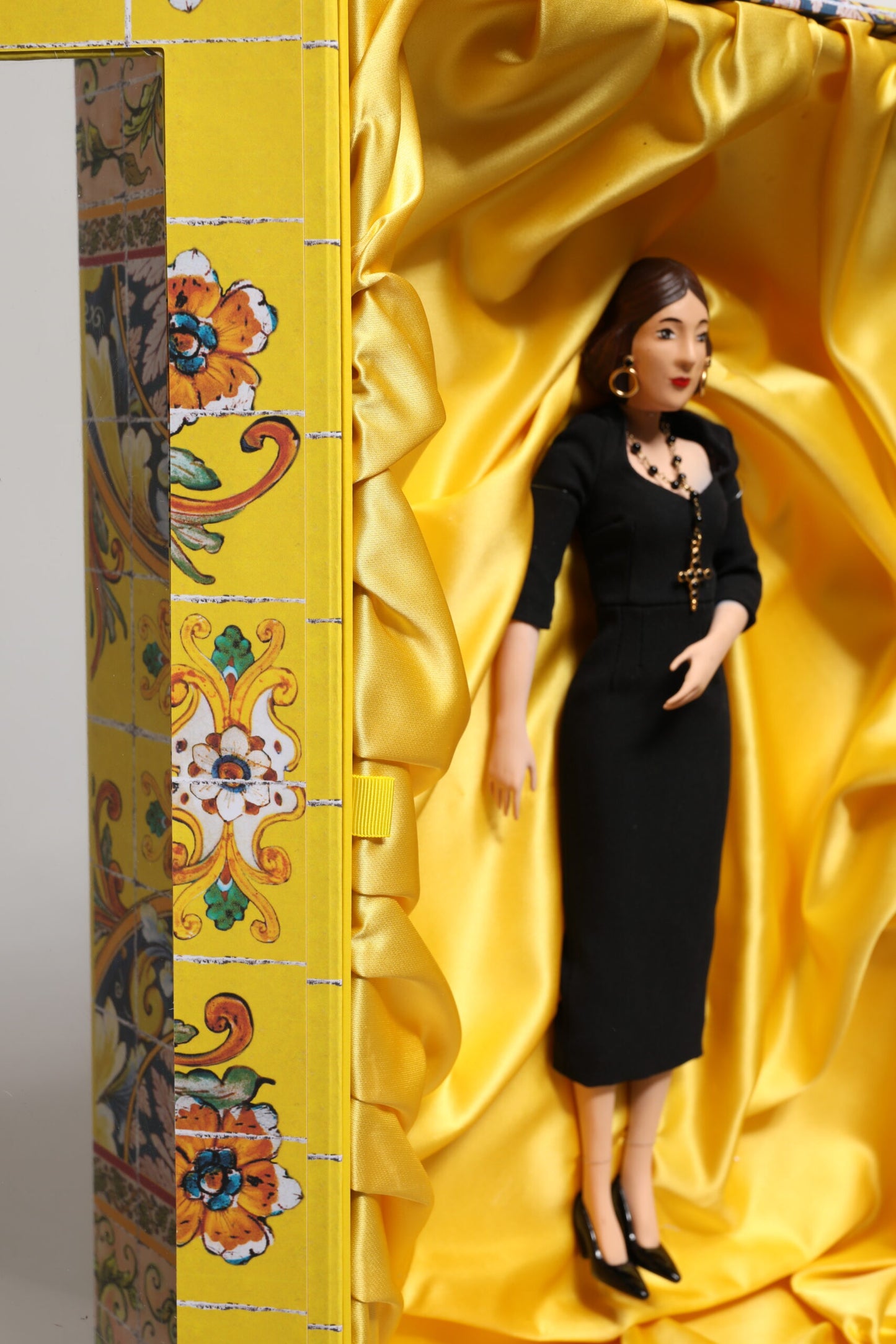 Dolce & Gabbana Black Dress Ceramic Porcelain Fashion Leather Sicily Dolls Curated Luxury Accessories by Orvyn