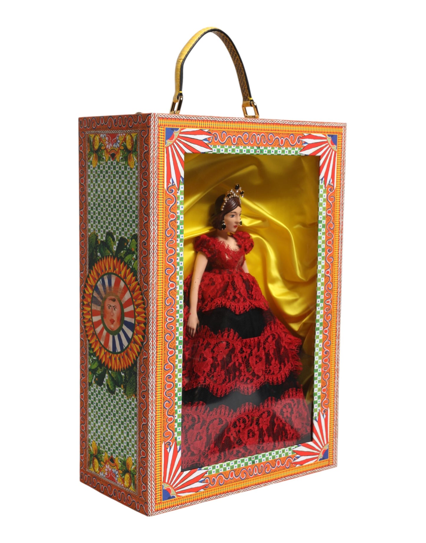 Dolce & Gabbana Red Dress Ceramic Porcelain Fashion Box Leather Sicily Dolls Curated Luxury Accessories by Orvyn