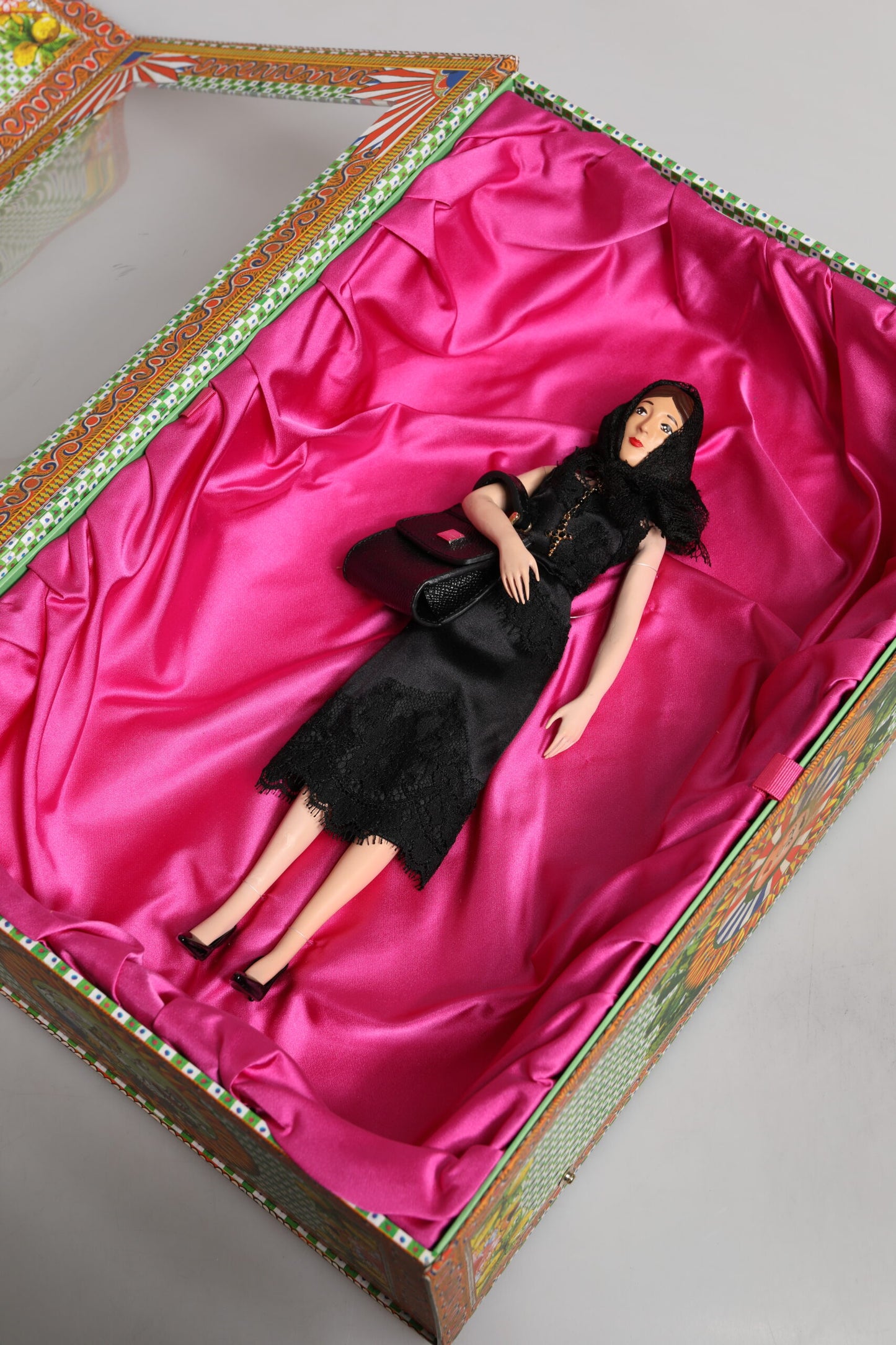 Dolce & Gabbana Black Dress Ceramic Porcelain Fashion Leather Sicily Dolls Curated Luxury Accessories by Orvyn