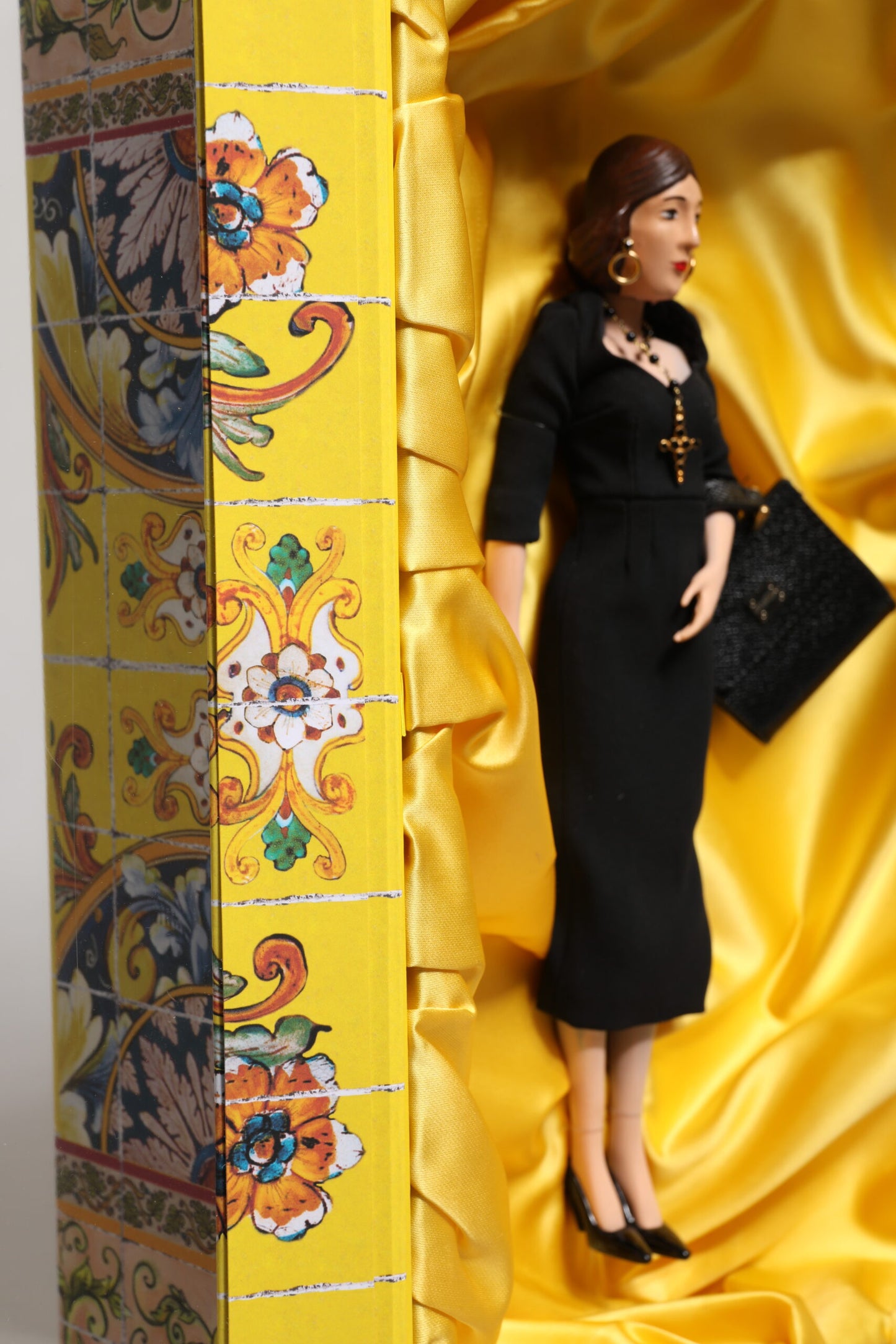 Dolce & Gabbana Black Dress Ceramic Porcelain Fashion Leather Sicily Dolls Curated Luxury Accessories by Orvyn