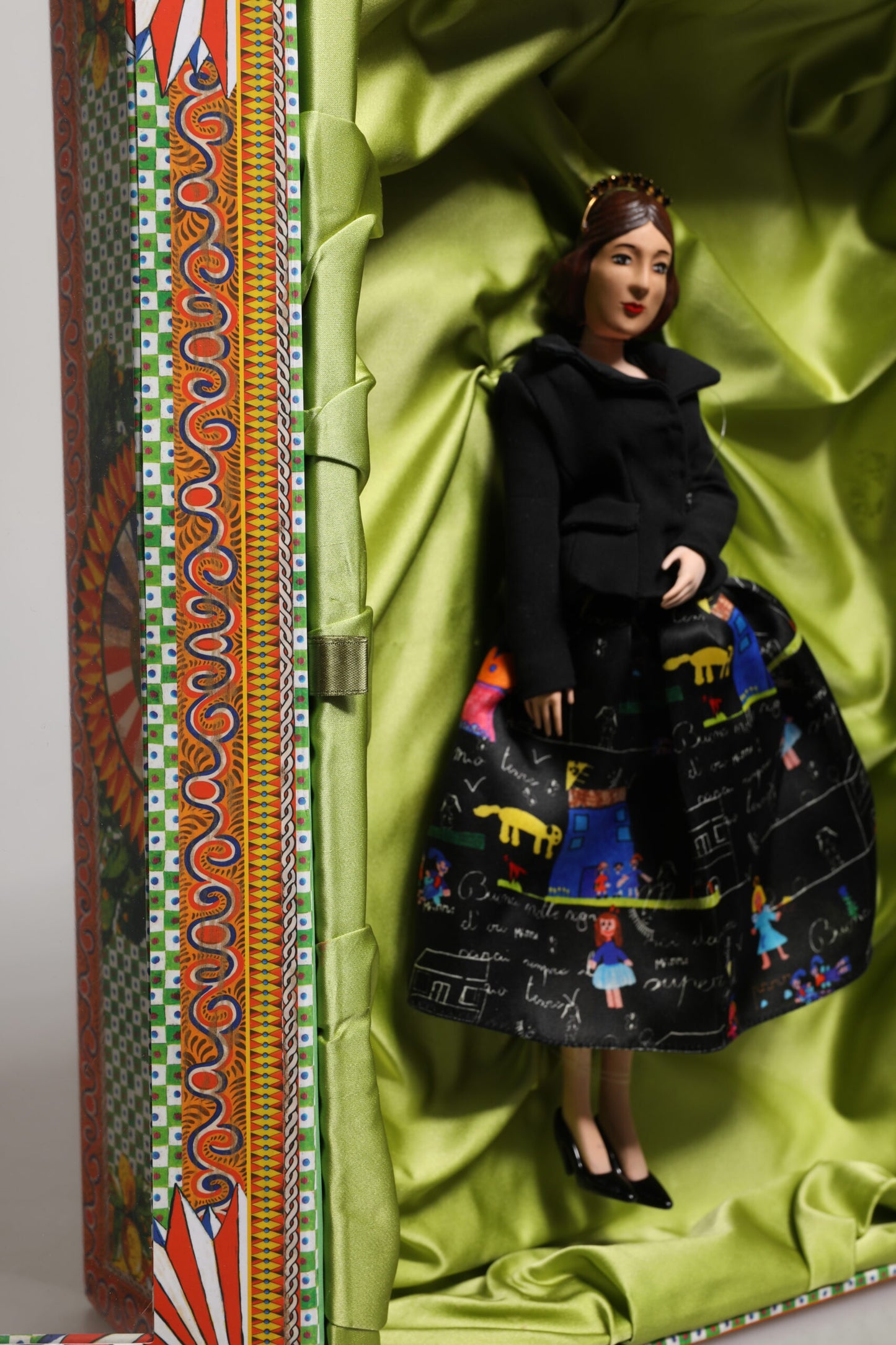 Dolce & Gabbana Black Dress Ceramic Porcelain Fashion Leather Sicily Dolls Curated Luxury Accessories by Orvyn